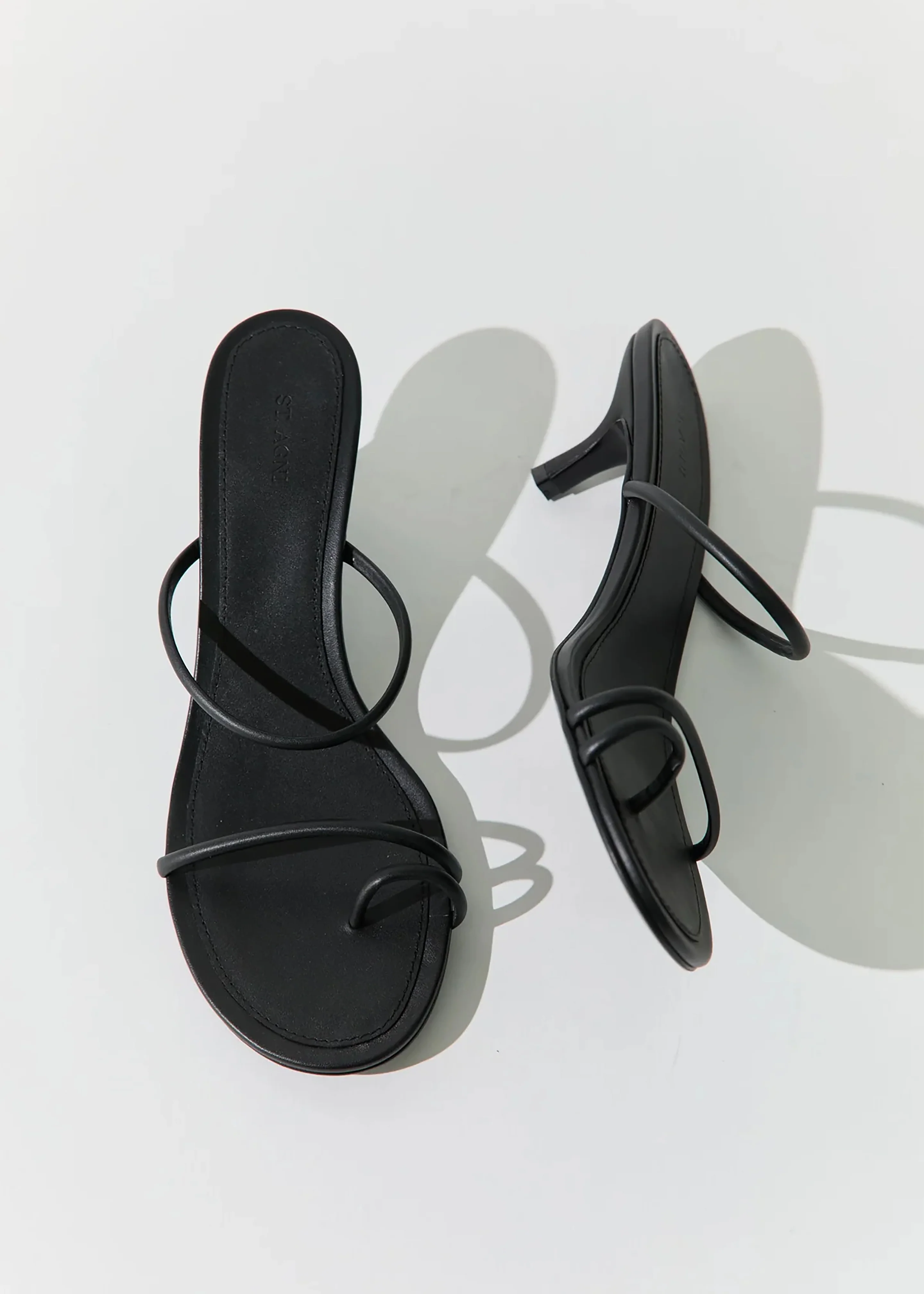 St. Agni Minimal Strap Heels - Black - Image 2