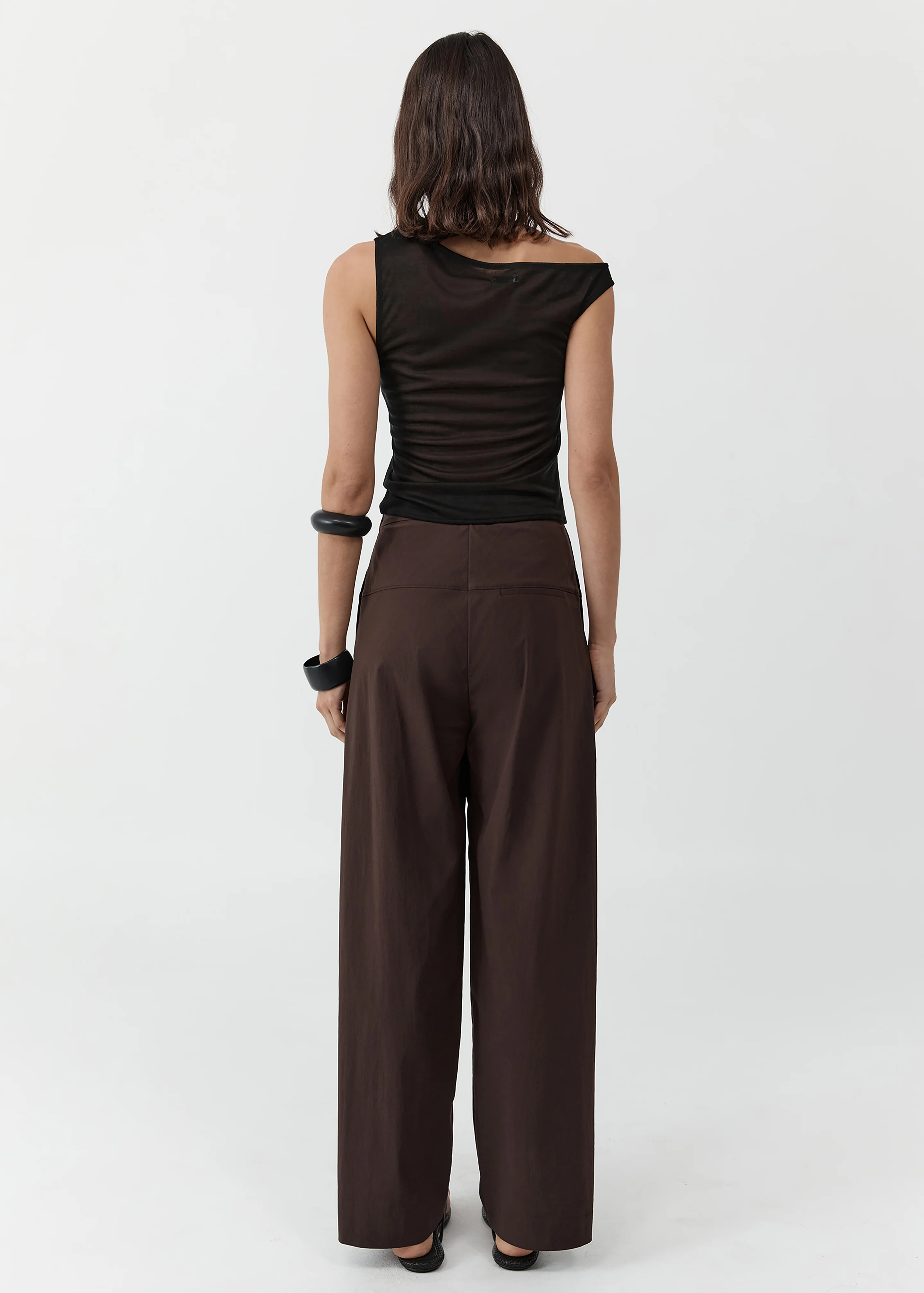 St. Agni Relaxed Pleat Pants - Bark - Image 3