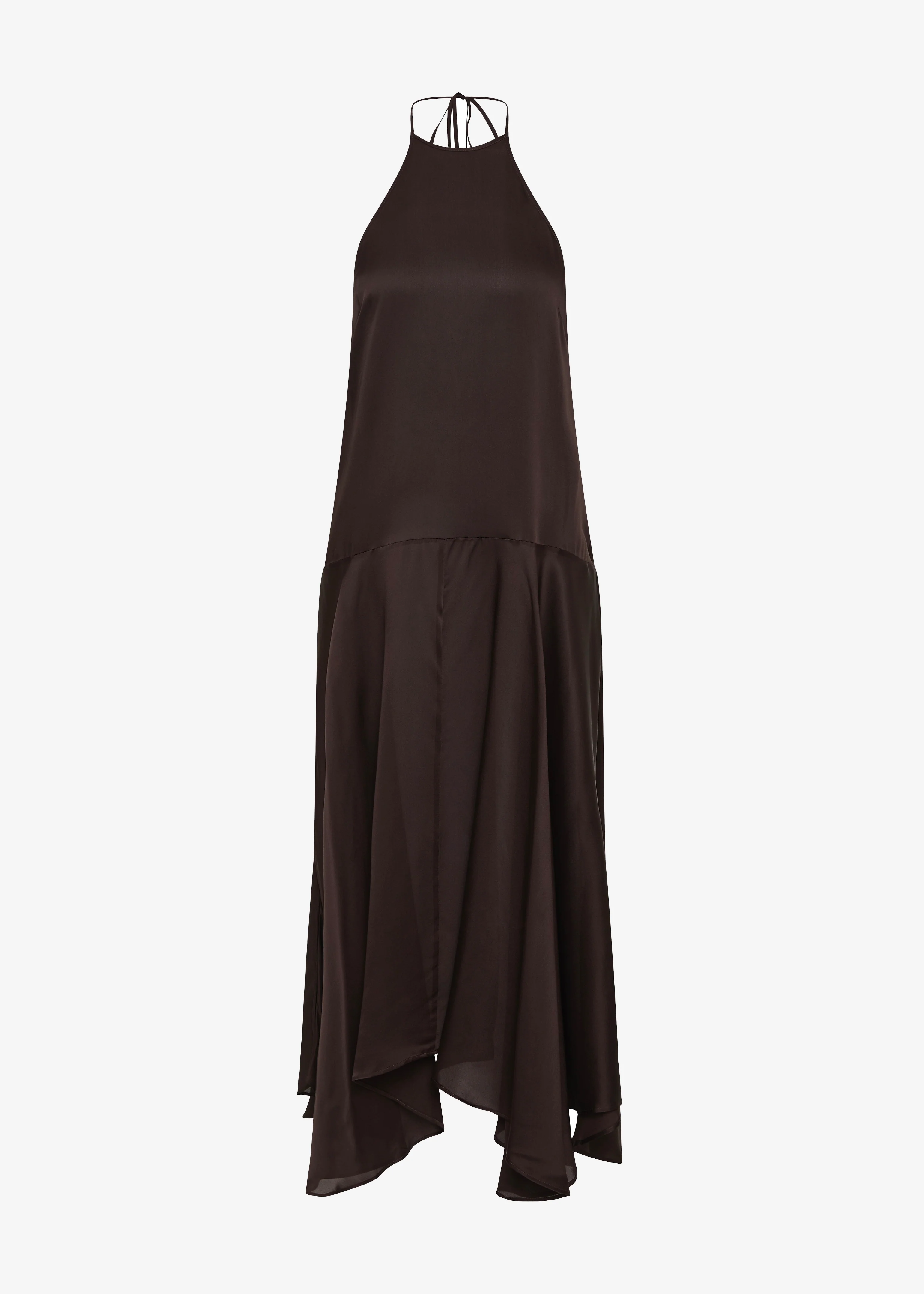 St. Agni Silk Handkerchief Halter Dress - Bark - Image 8