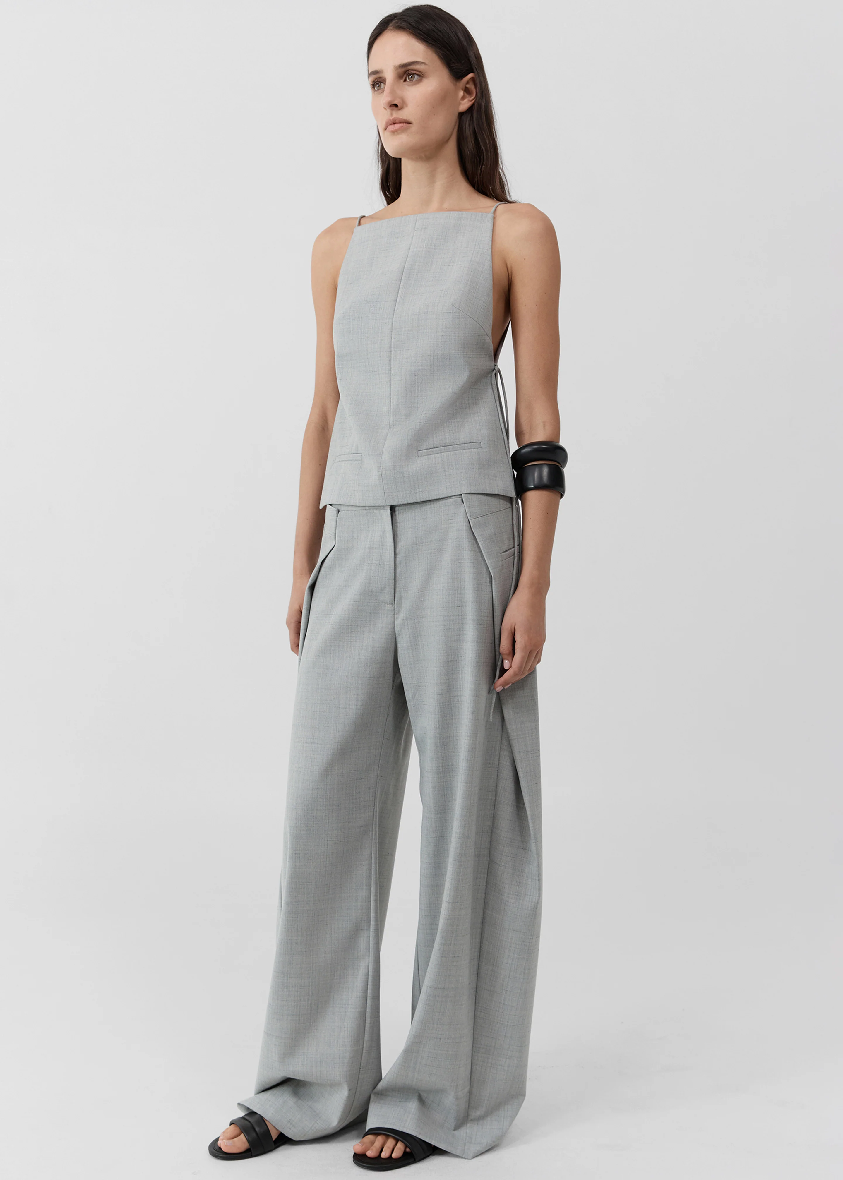 St. Agni Square Side Tie Top - Concrete - Image 4