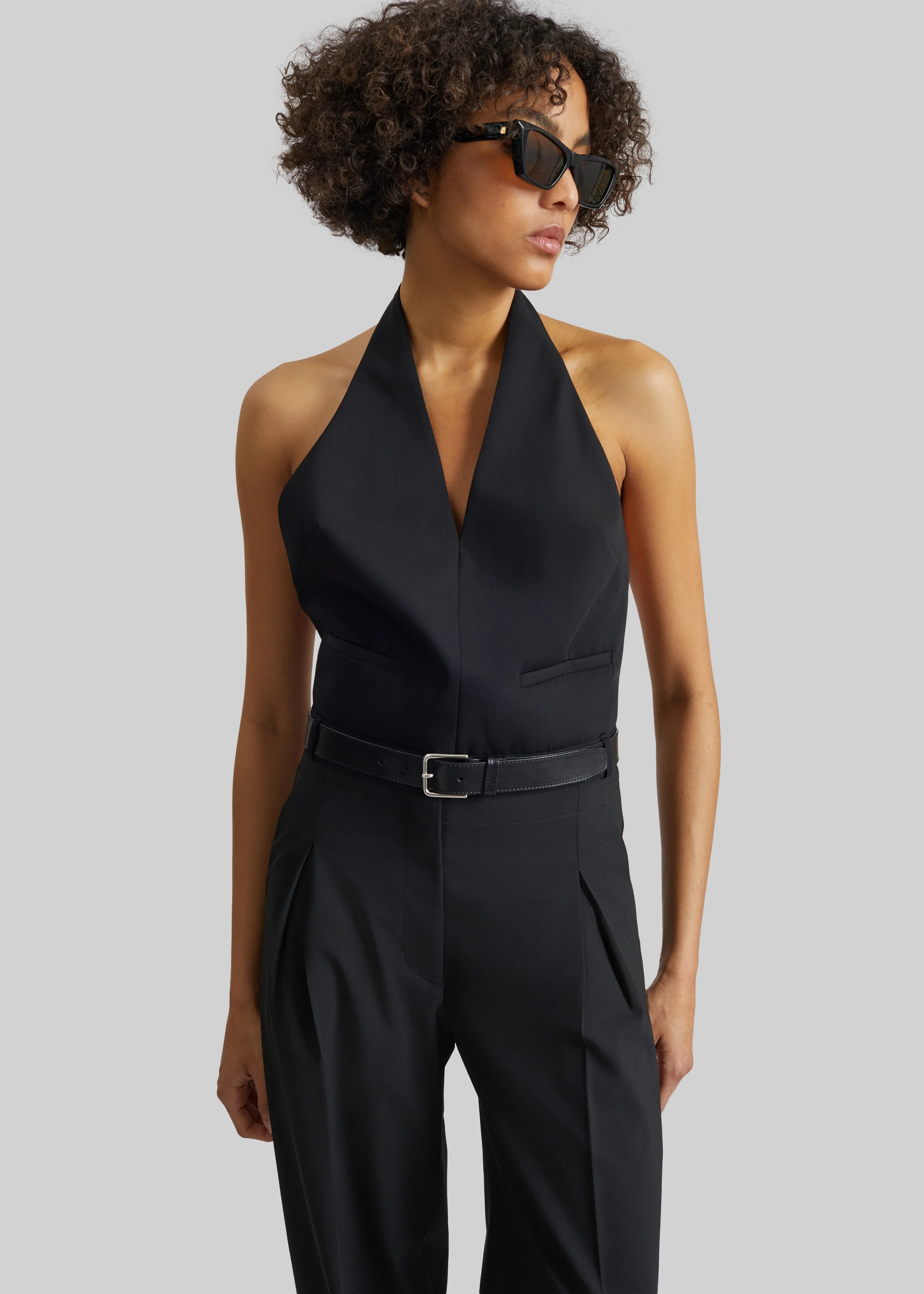 St. Agni Upside Down Halter Top - Black - Image 5