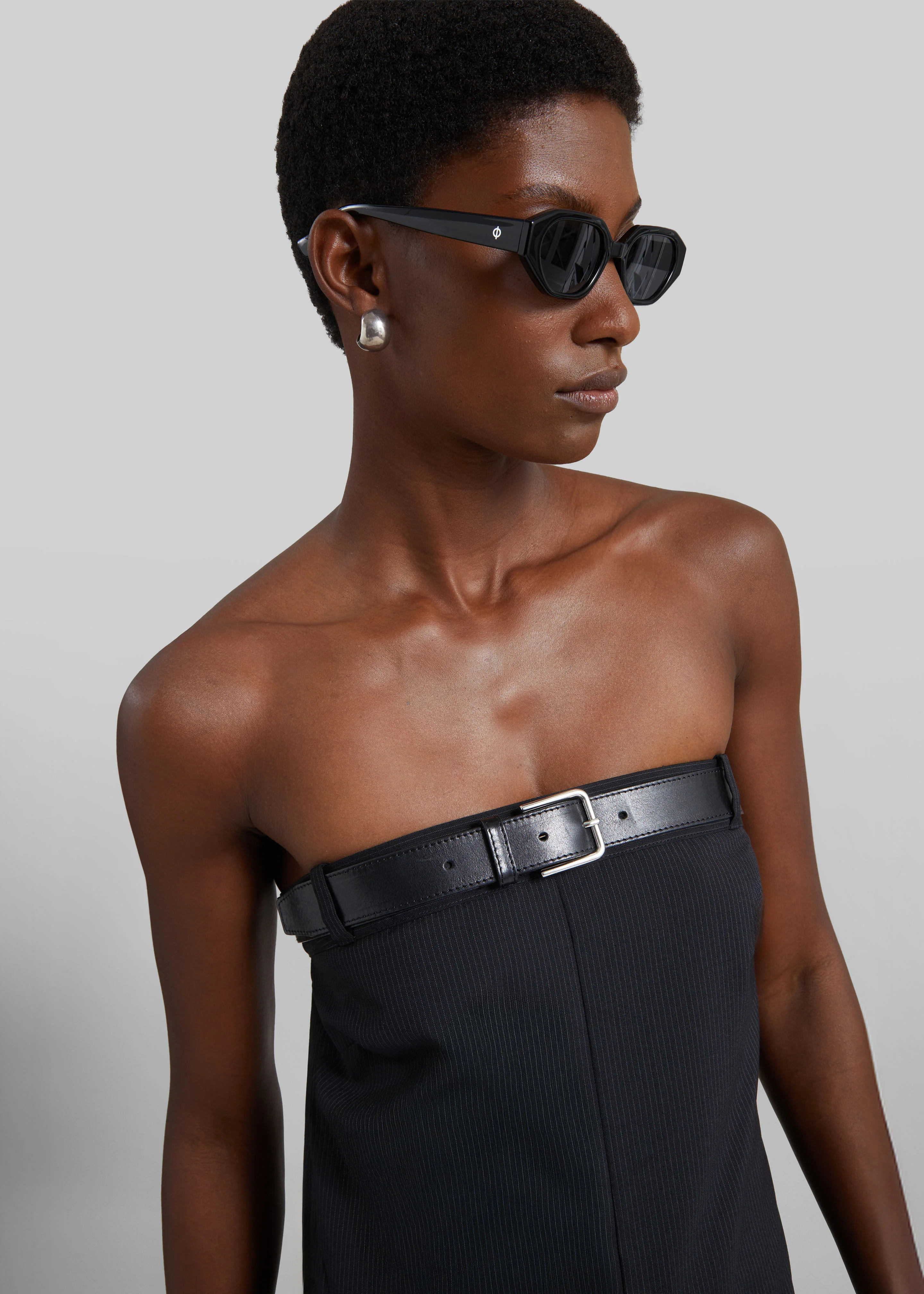 St. Agni Wool Pinstripe Deconstructed Jumpsuit - Fine Pinstripe - Image 4