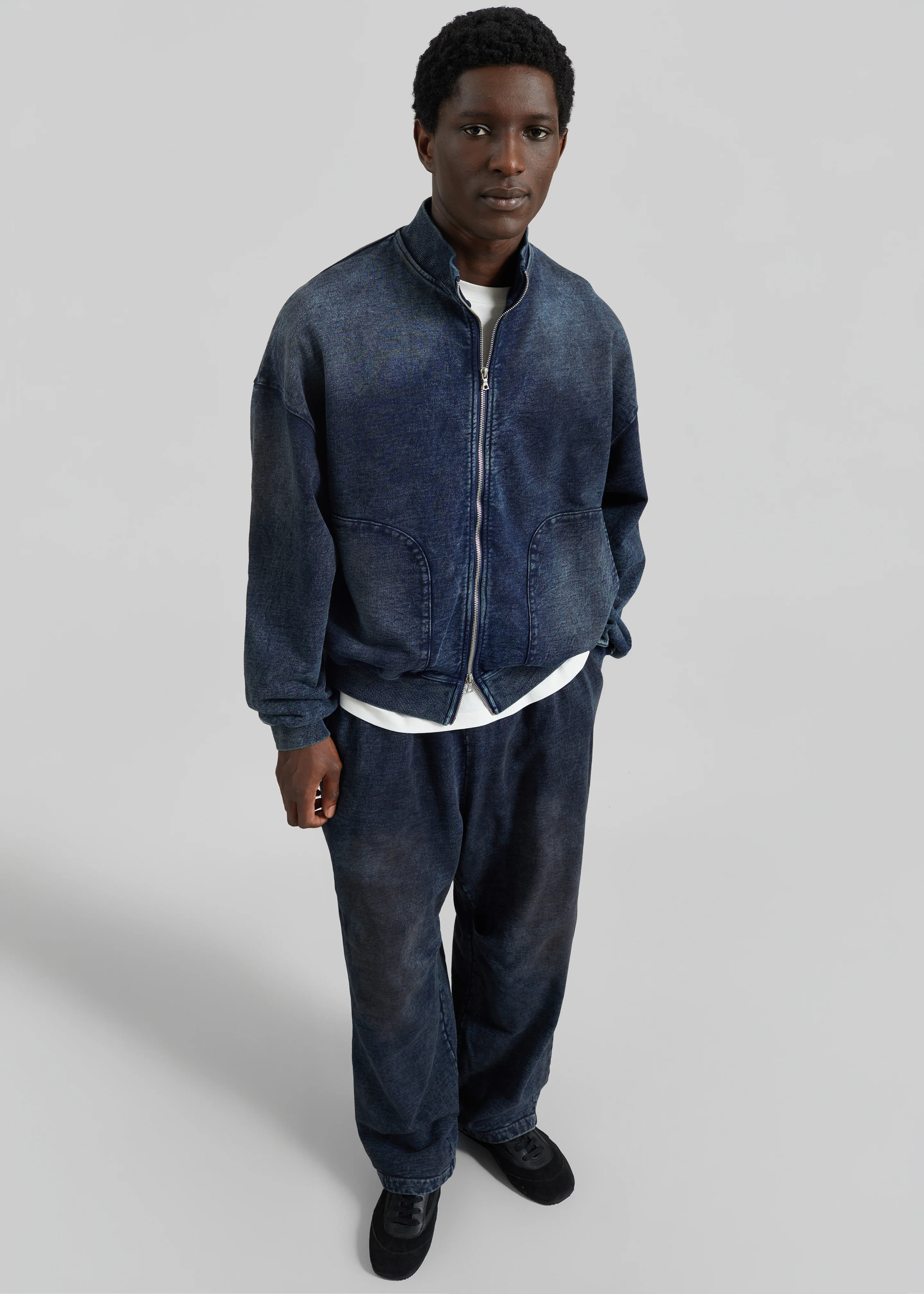 Stamford Zip-Up Jacket - Medium Wash - Image 2