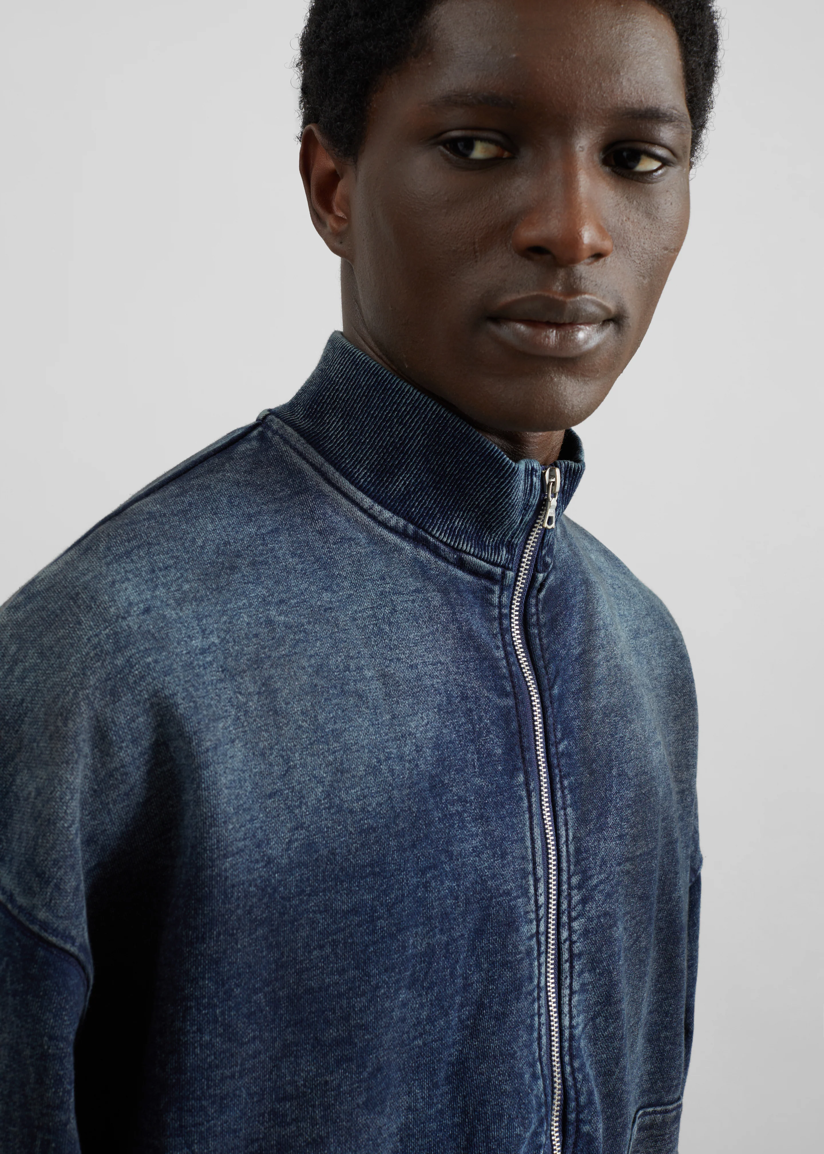 Stamford Zip-Up Jacket - Medium Wash - Image 3