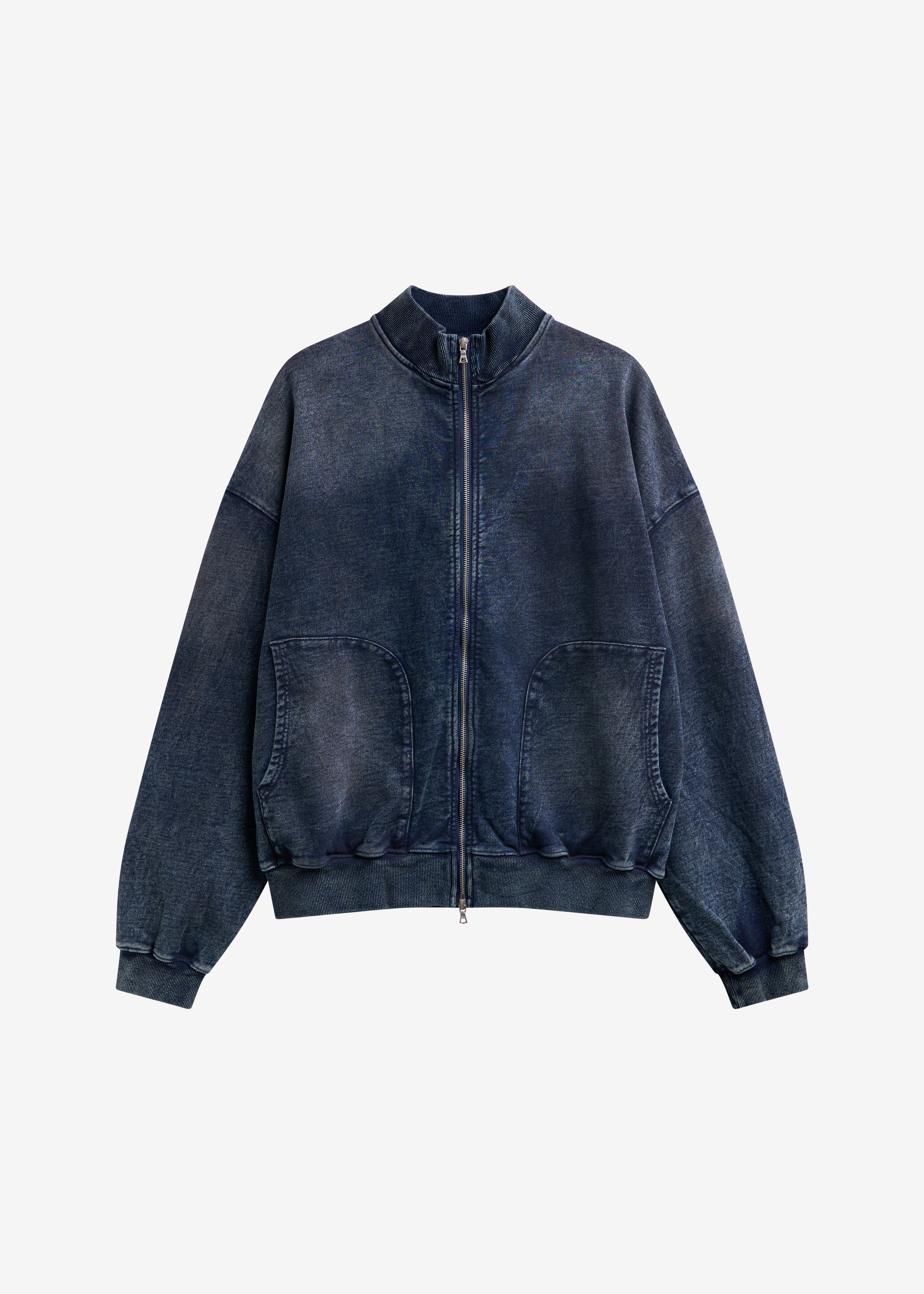 Stamford Zip-Up Jacket - Medium Wash - Image 7
