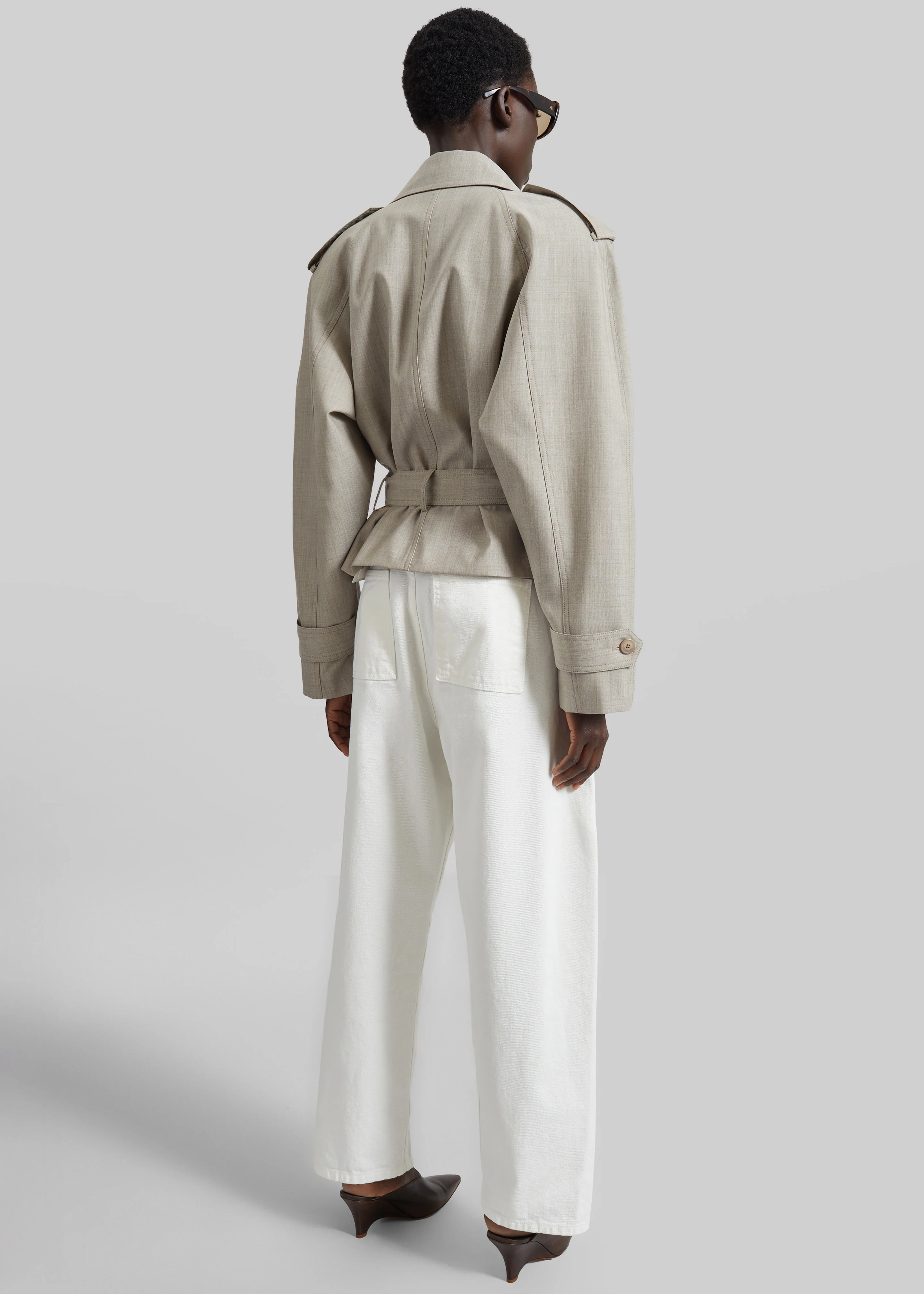 Stan Cropped Trench - Beige Melange - Image 8