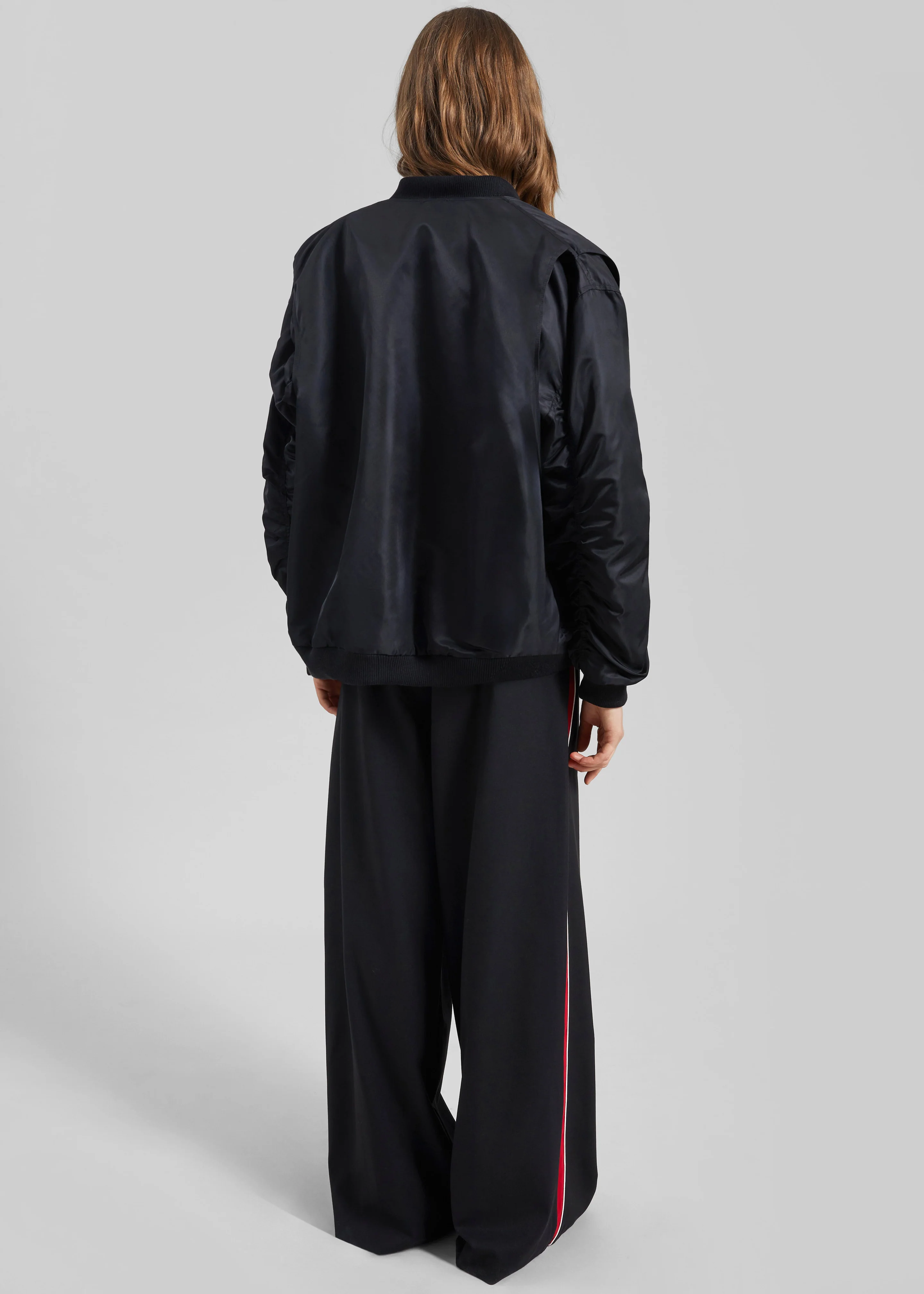 Stellan Faux Shearling Oversized Bomber Jacket - Black - Image 7