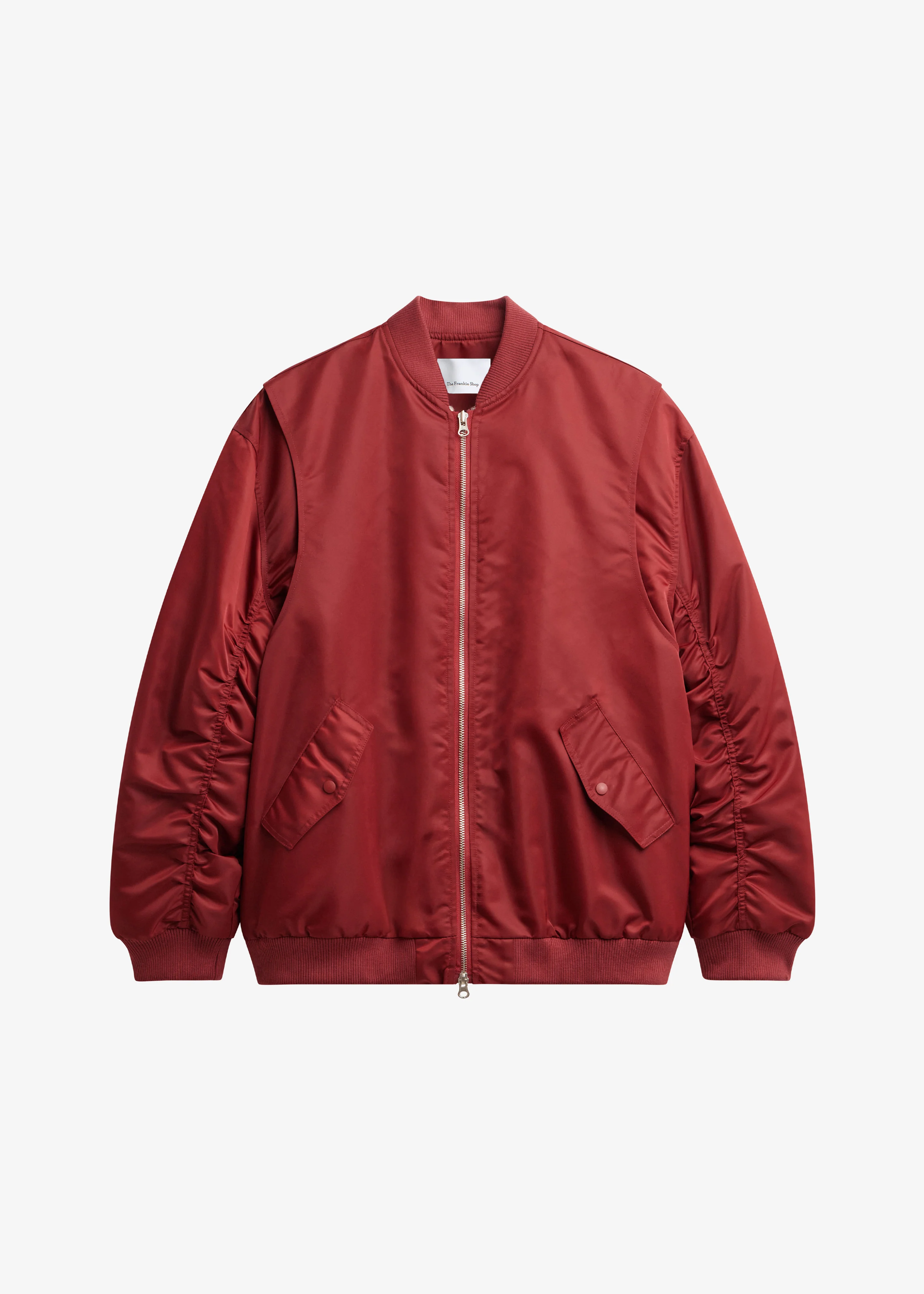 Stellan Faux Shearling Oversized Bomber Jacket - Red - Image 7