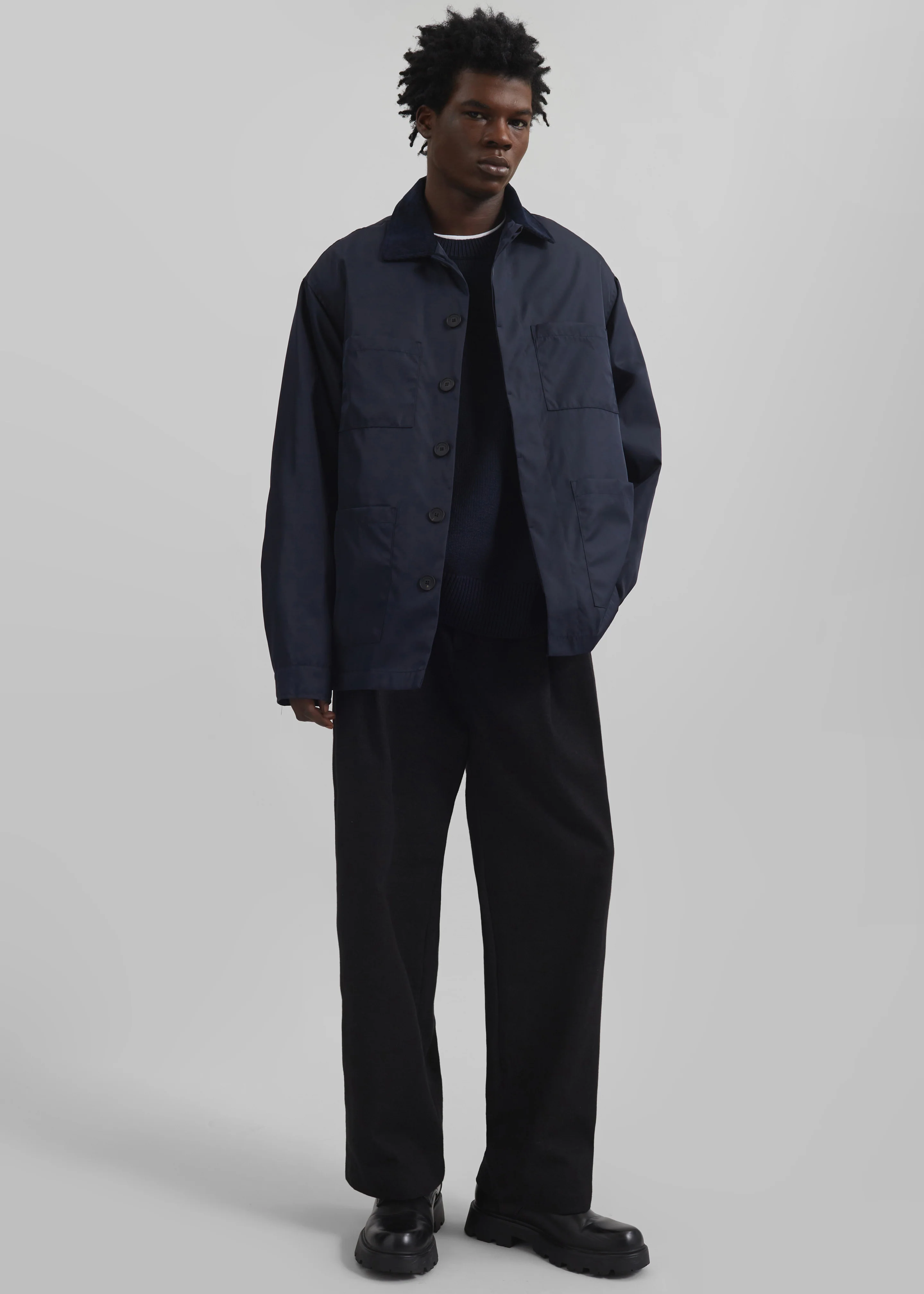 Stephen Pleated Denim Trousers - Black - Image 6