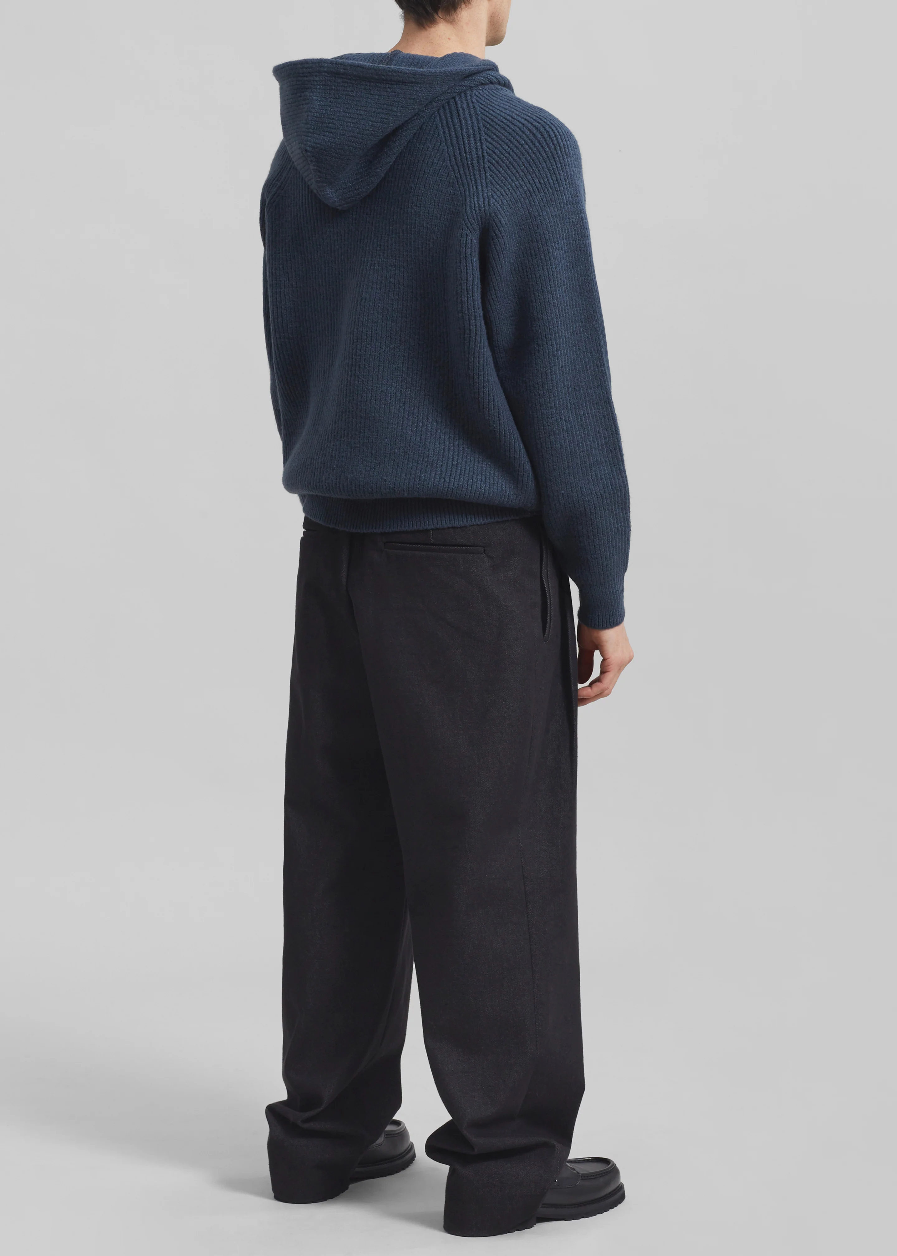 Stephen Pleated Denim Trousers - Black - Image 7