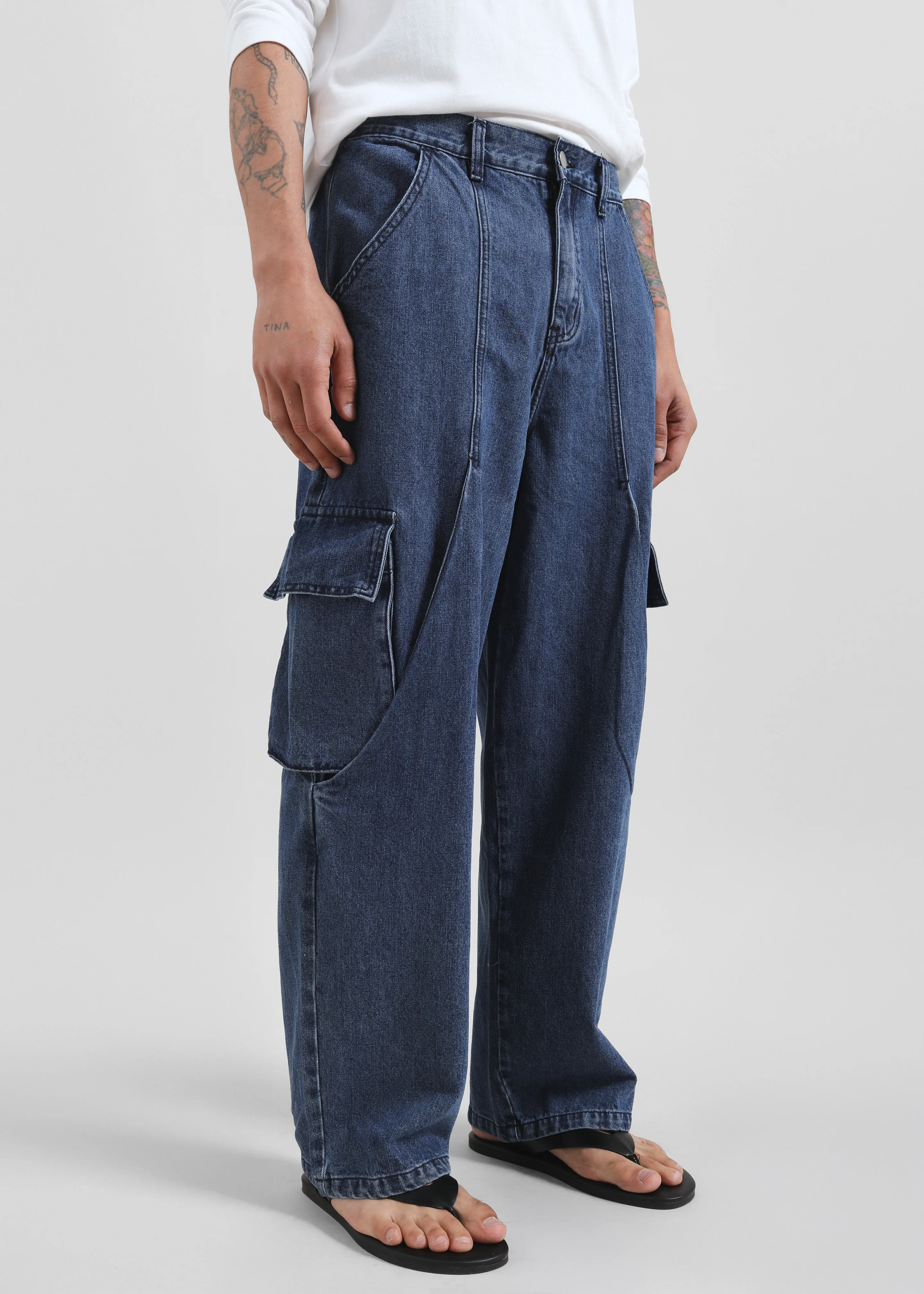Stobra Cargo Jeans - Medium Wash - Image 4