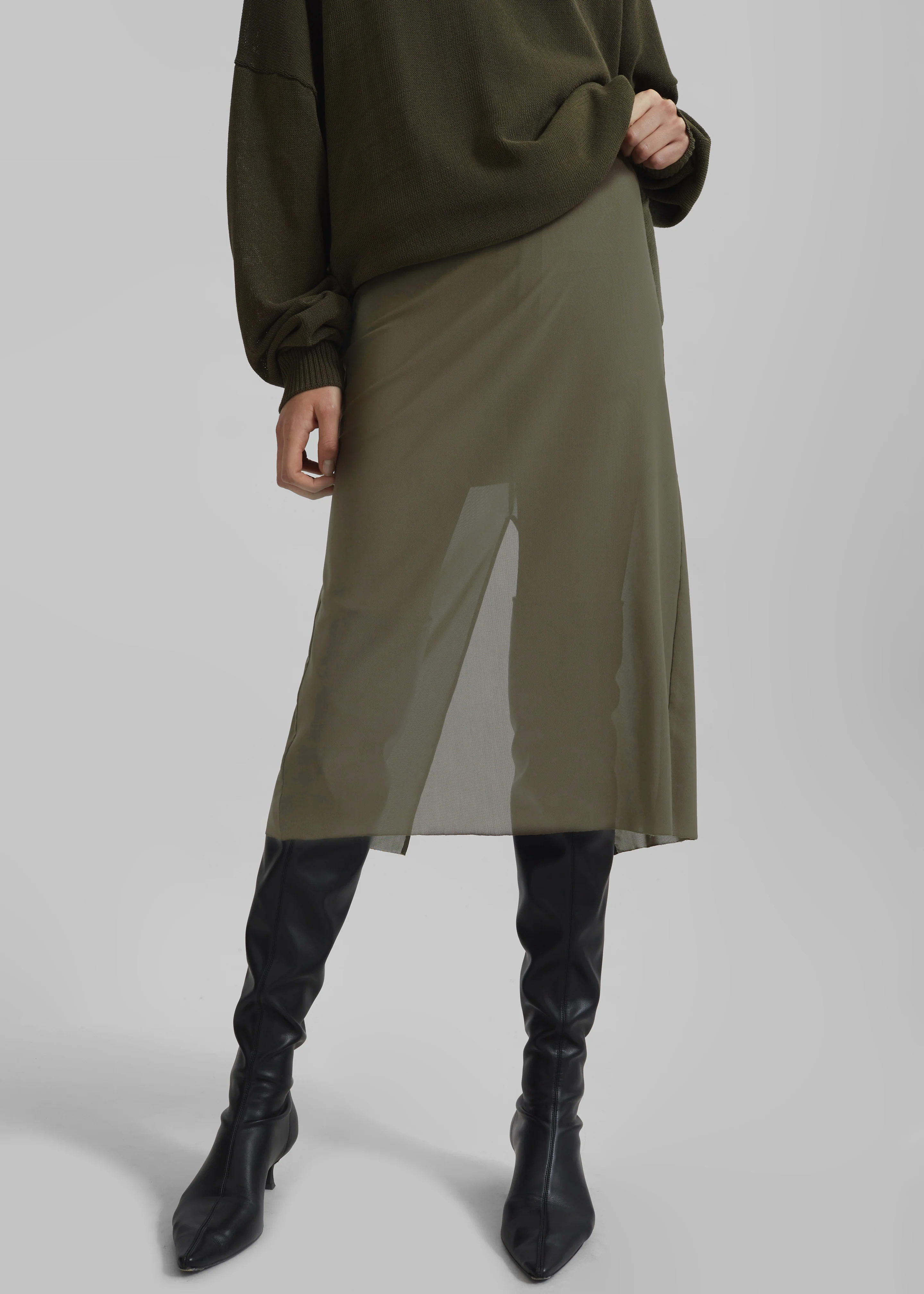 Suva Sheer Skirt - Khaki - Image 5