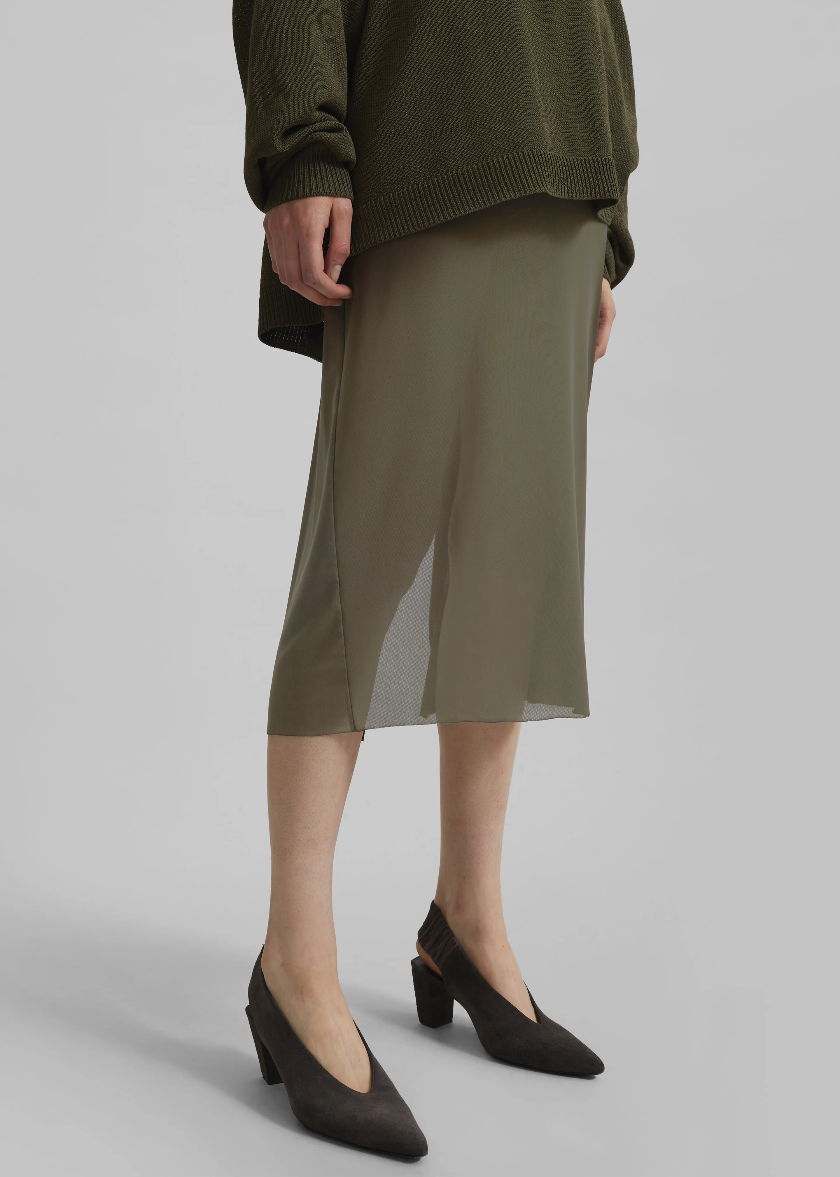 Suva Sheer Skirt - Khaki - Image 7