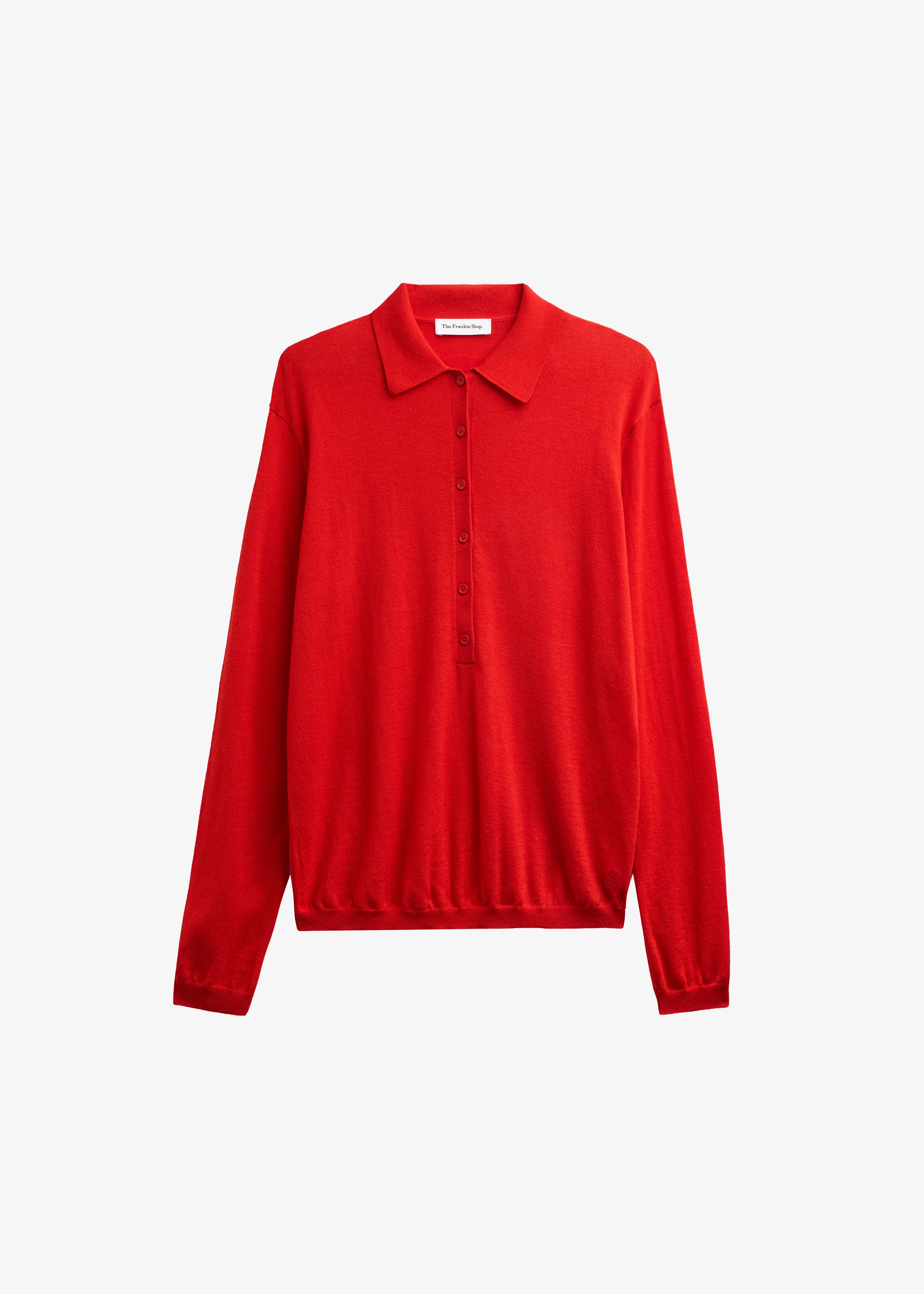 Tala Knit V-Neck Polo - Red - Image 12