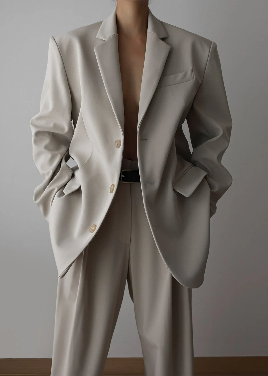 Tansy Oversized Blazer - Beige - Image 10