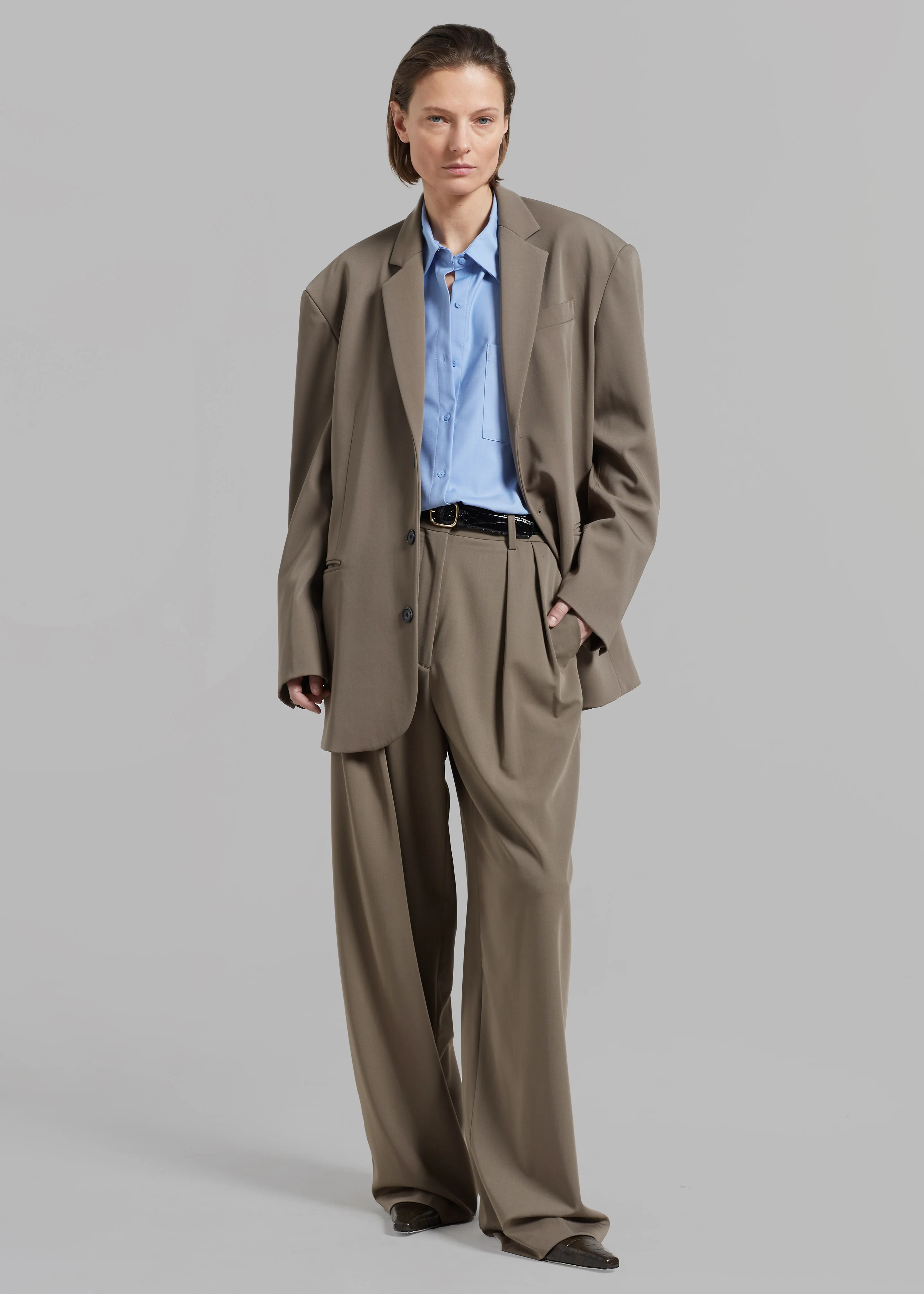 Tansy Oversized Blazer - Olive - Image 16
