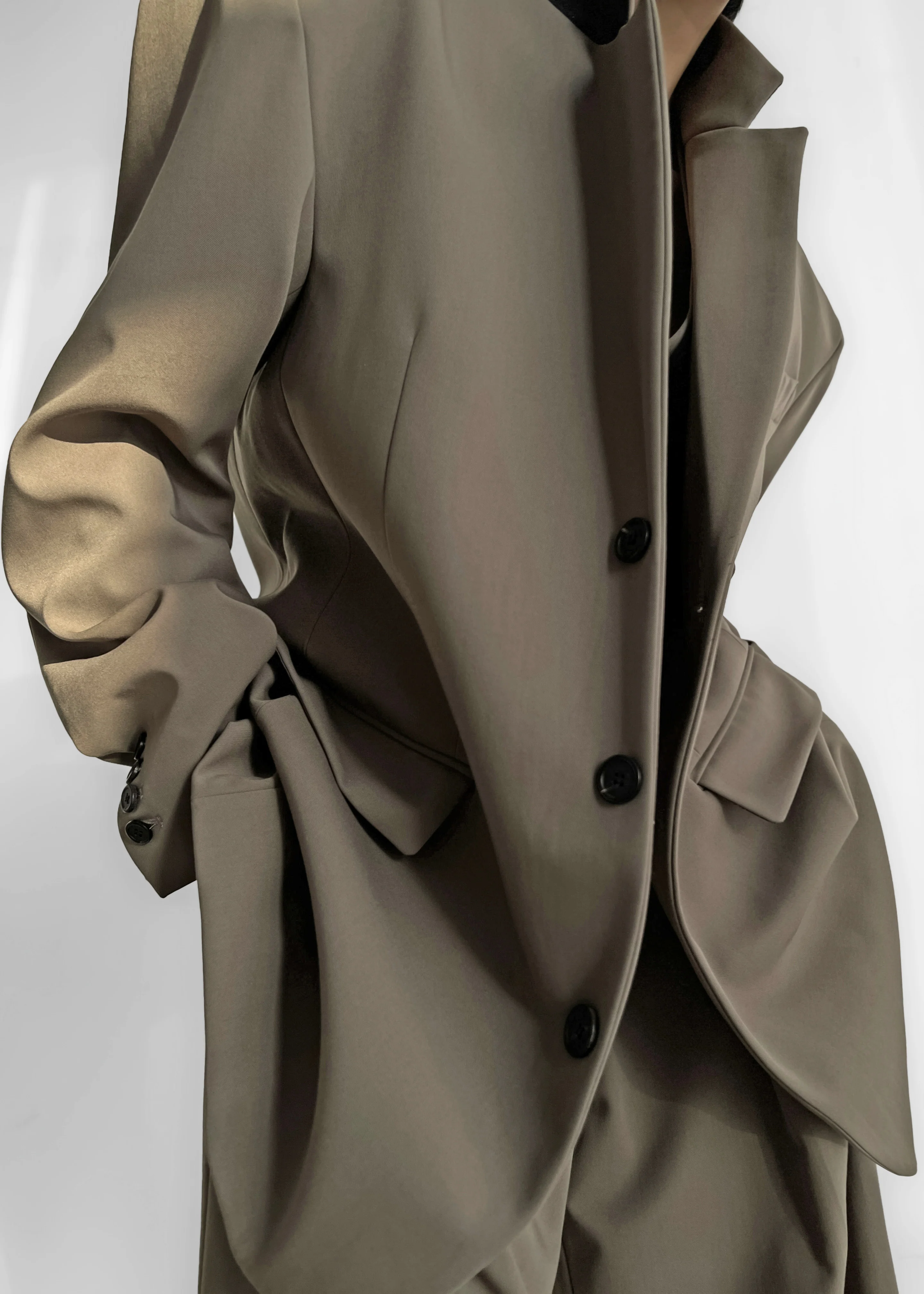 Tansy Oversized Blazer - Olive - Image 6