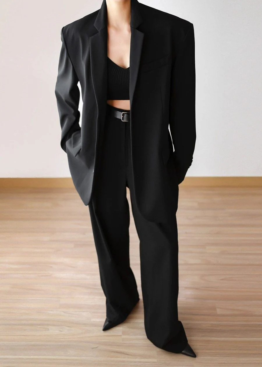 Tansy Pleated Trousers - Black - Image 8