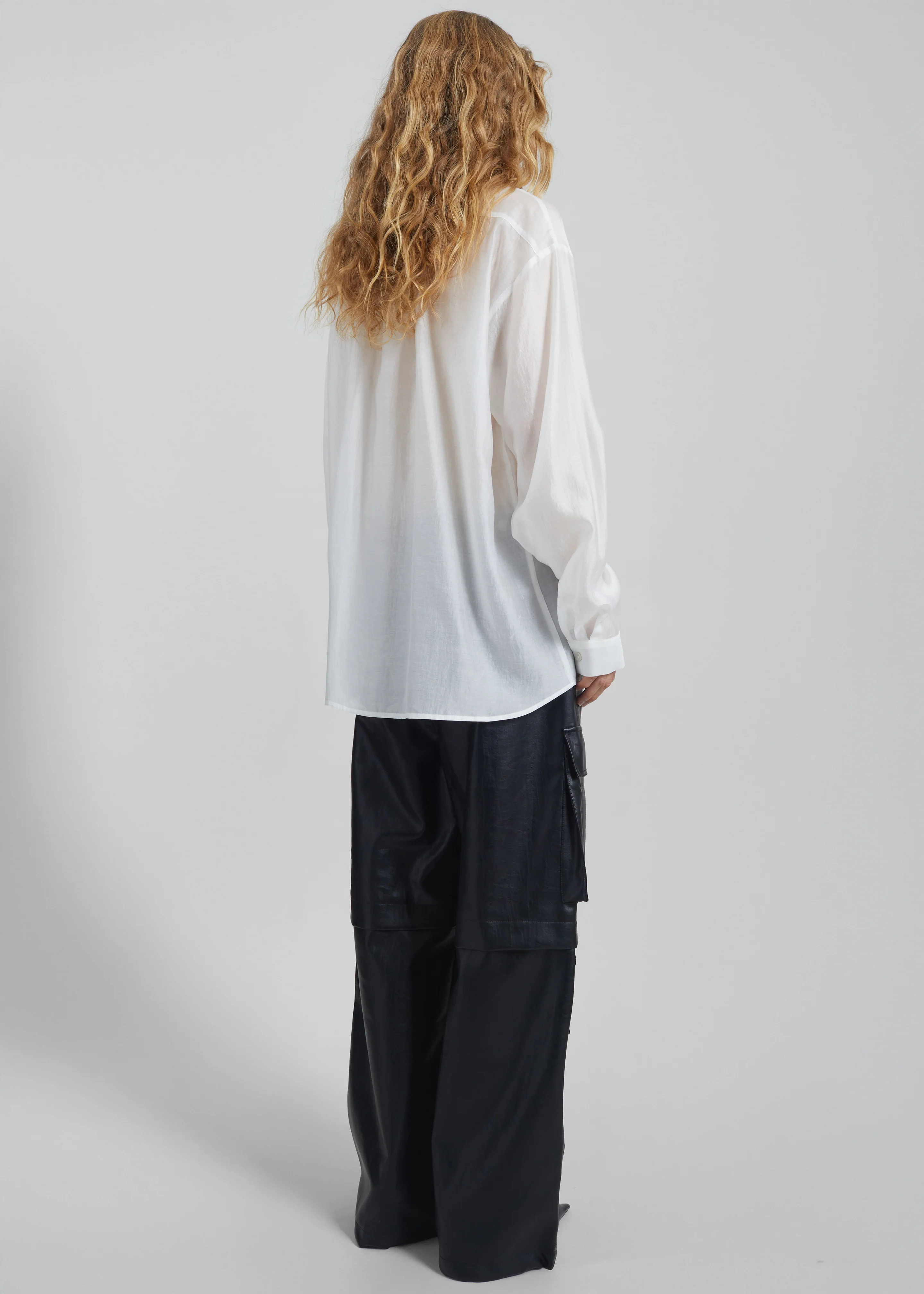 Tarra Tie-Front Sheer Shirt - White - Image 7