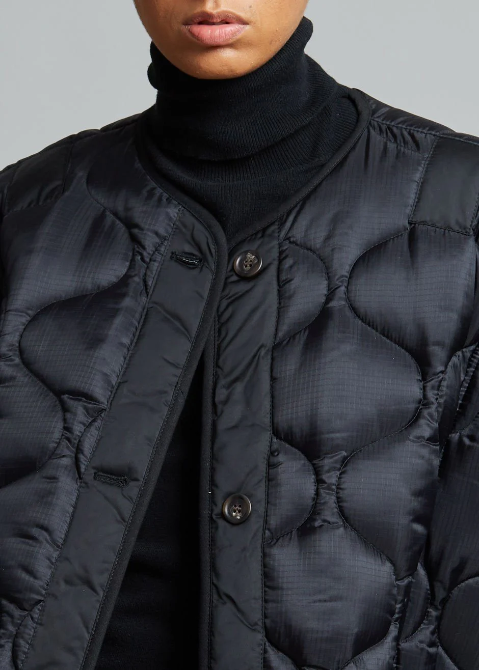 Teddy Quilted Jacket - Black - Image 4