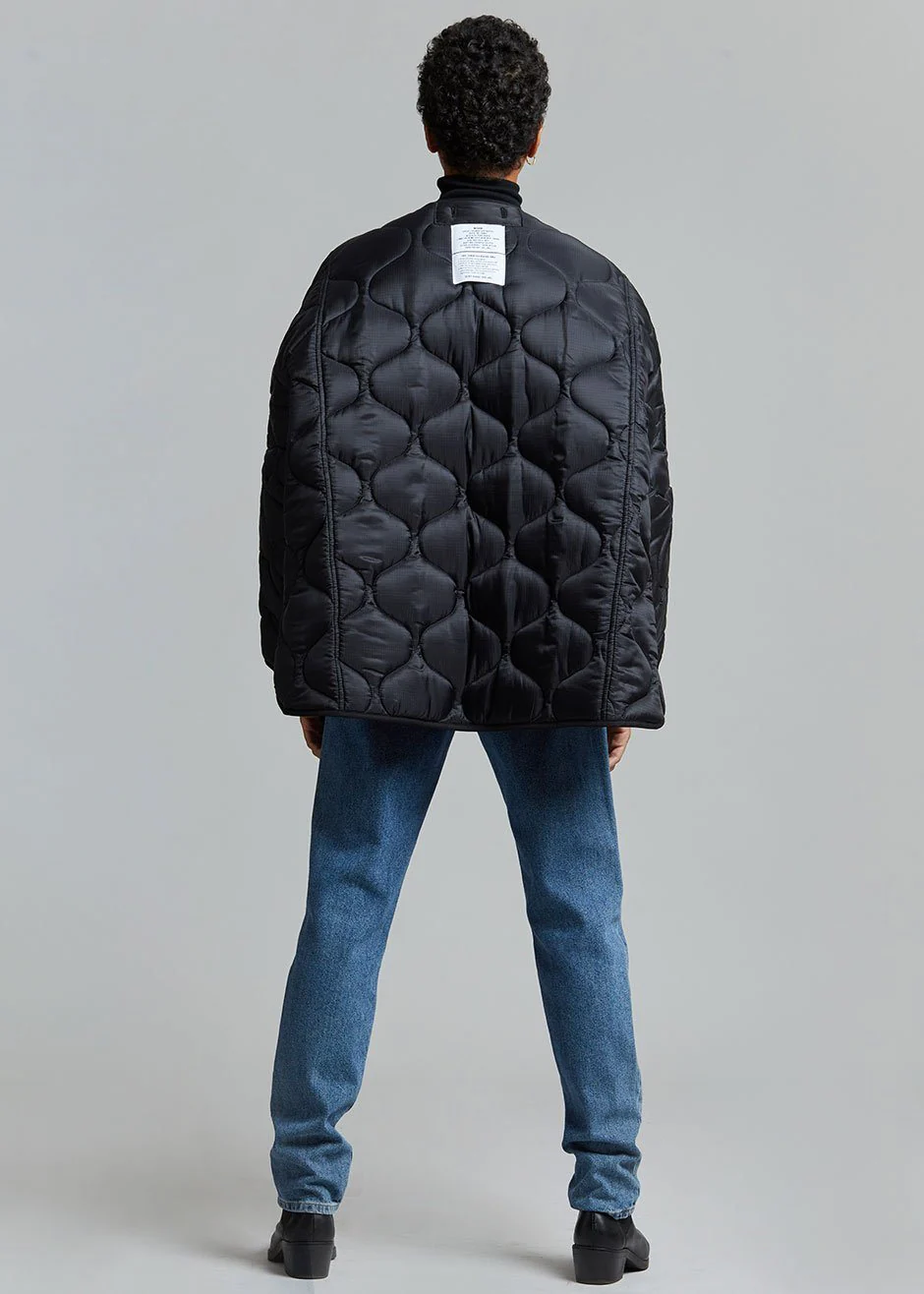Teddy Quilted Jacket - Black - Image 6