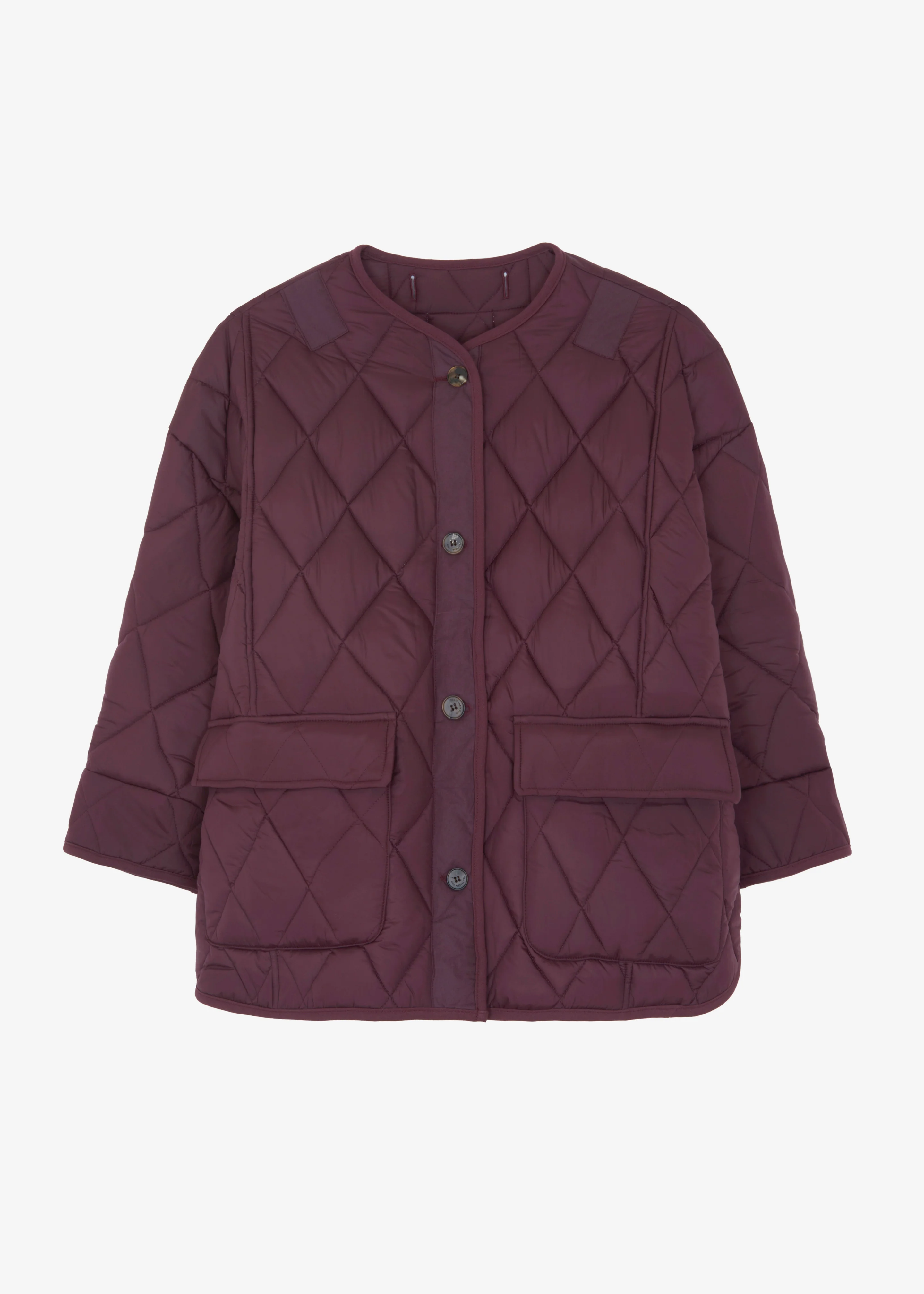 Teddy Quilted Jacket - Burgundy - Image 10