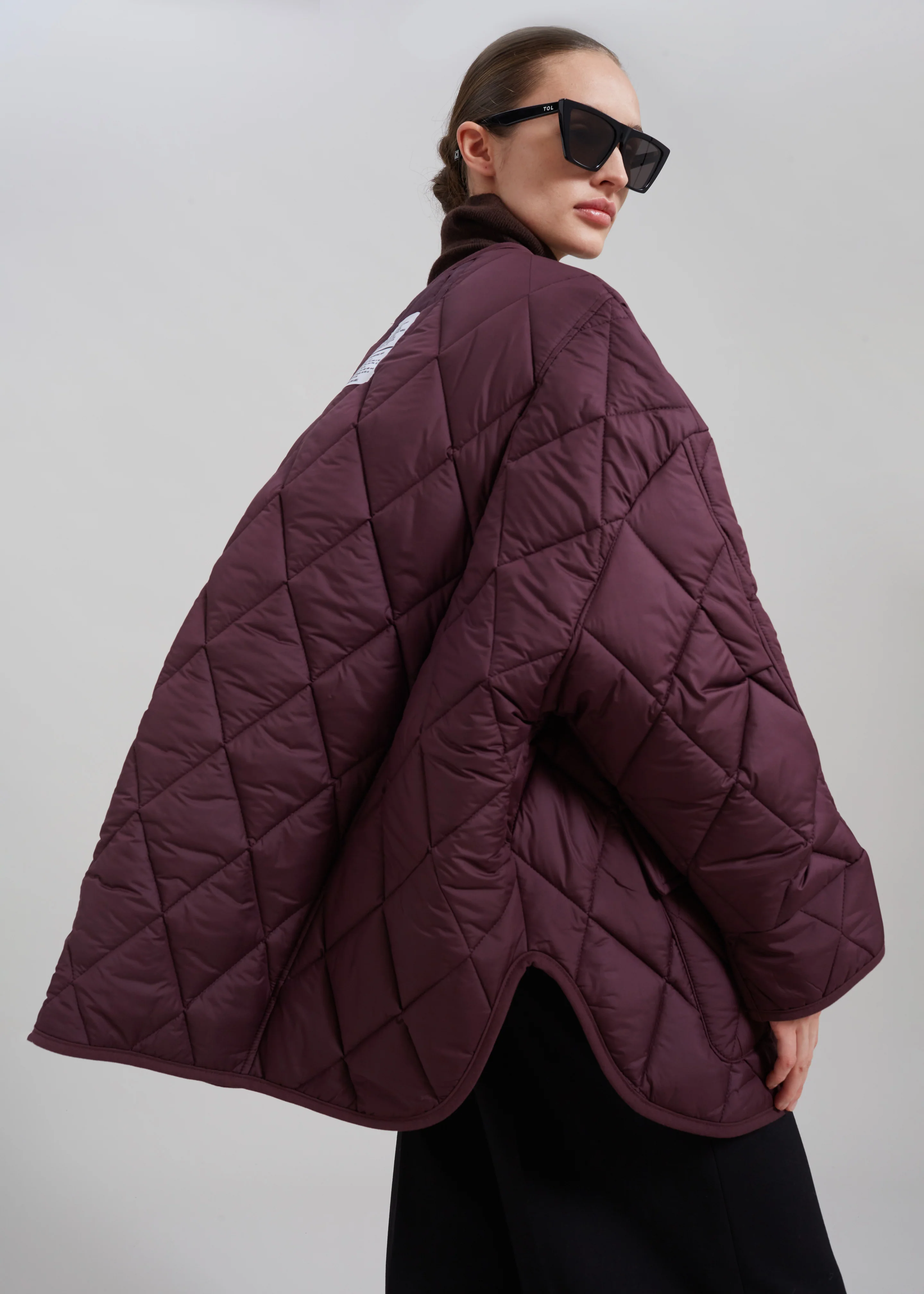 Teddy Quilted Jacket - Burgundy - Image 7