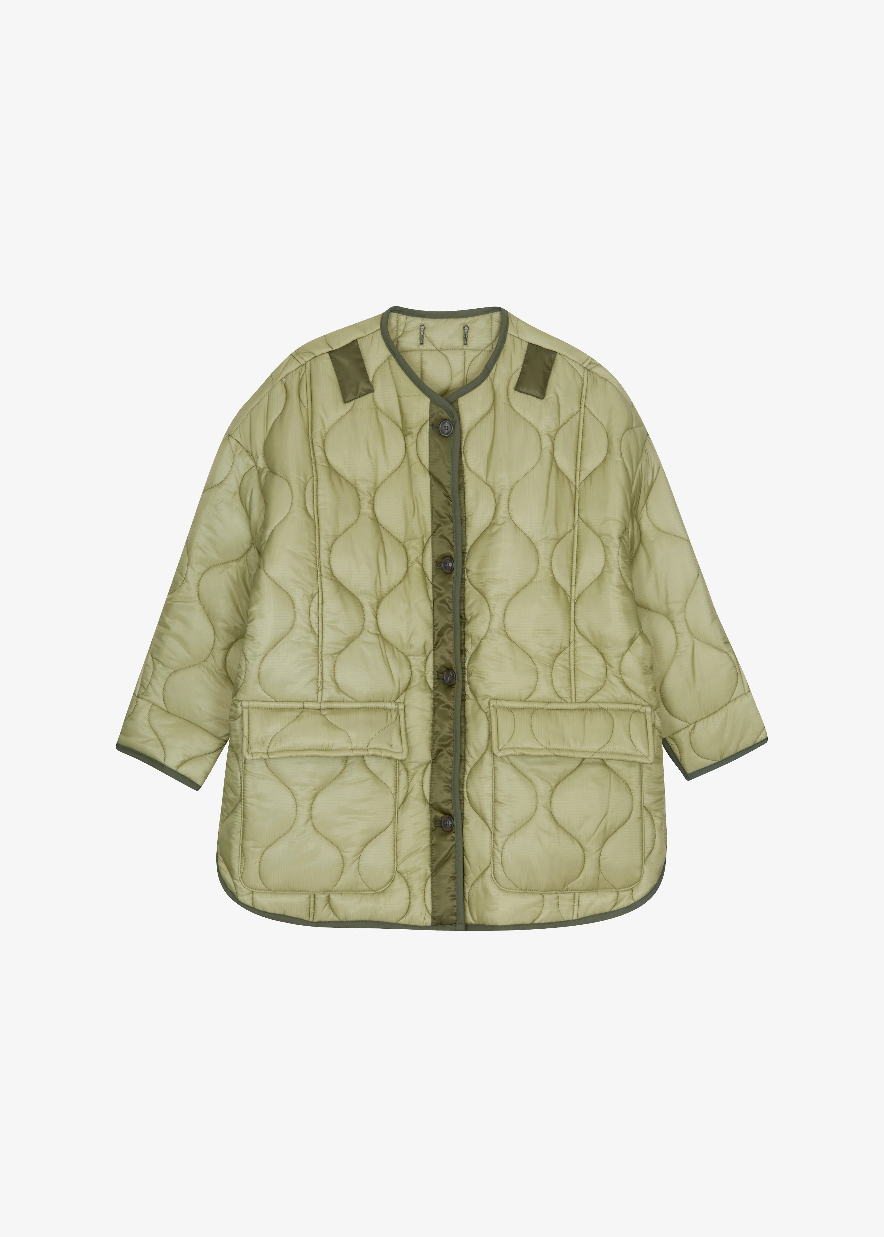 Teddy Quilted Jacket - Moss Green - Image 11