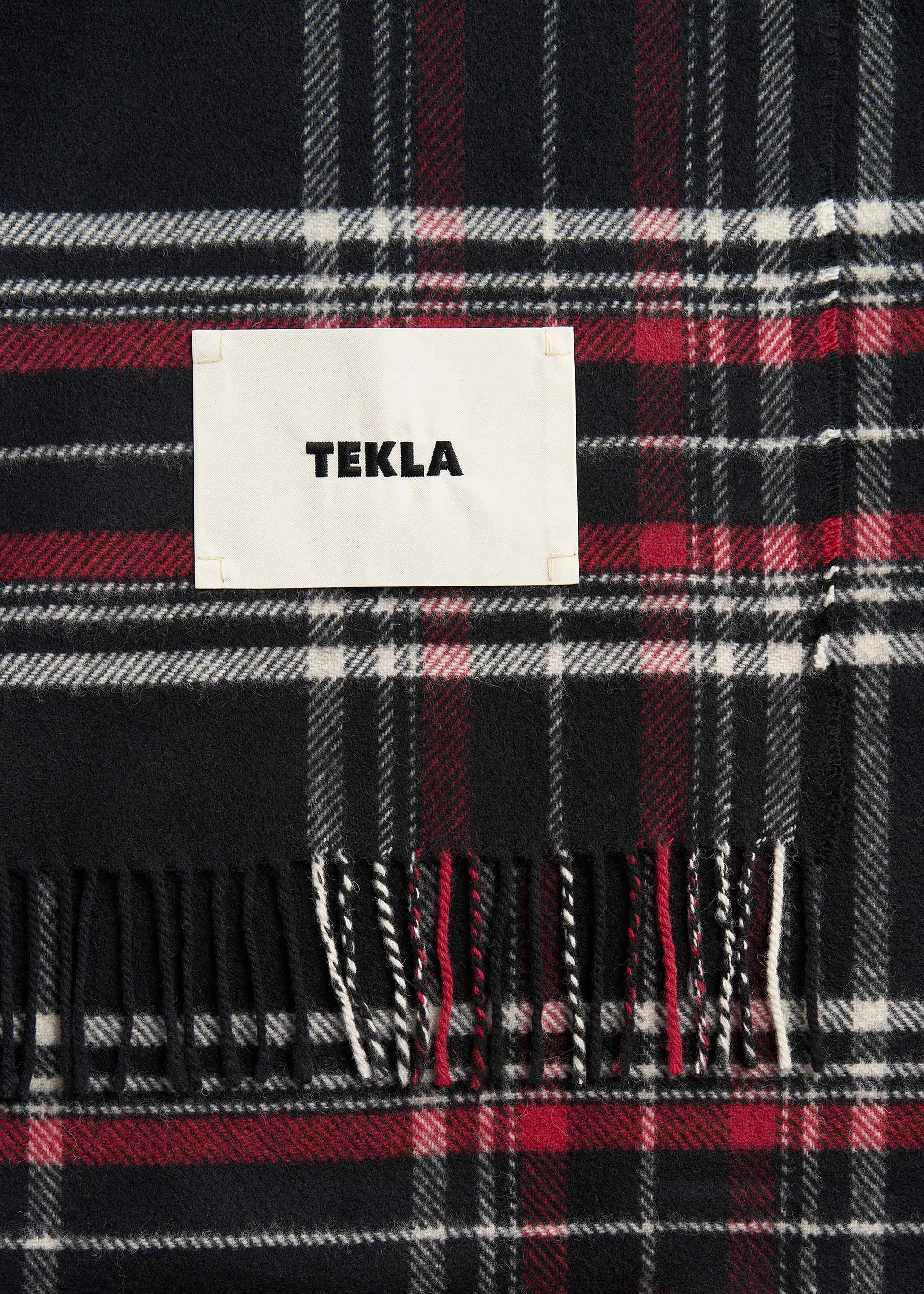 Tekla Lambswool Blanket - Black Plaid - Image 5