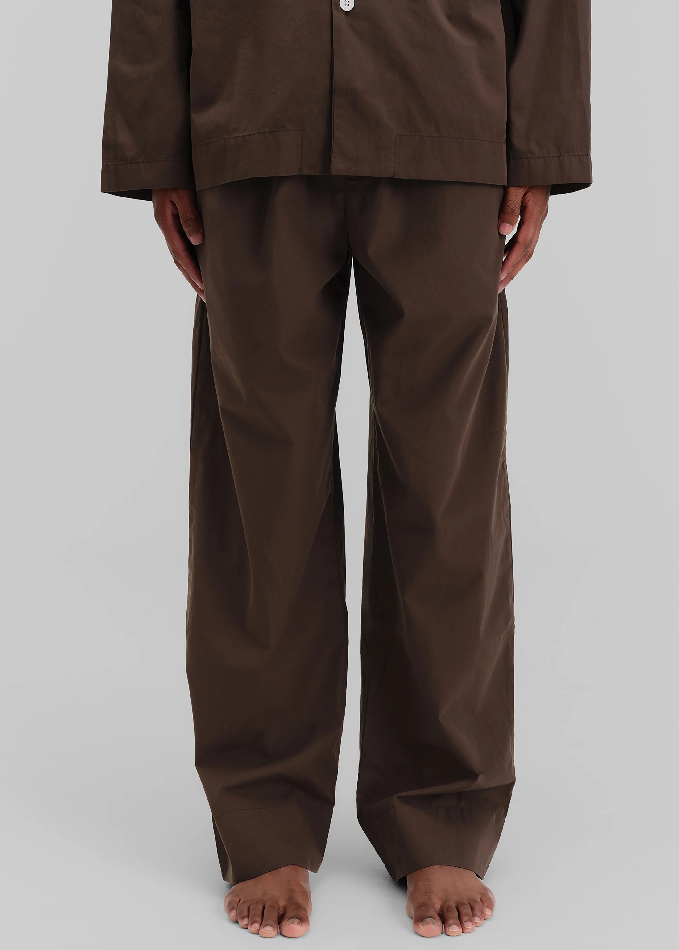 Tekla Poplin Pyjama Pants - Coffee - Image 7