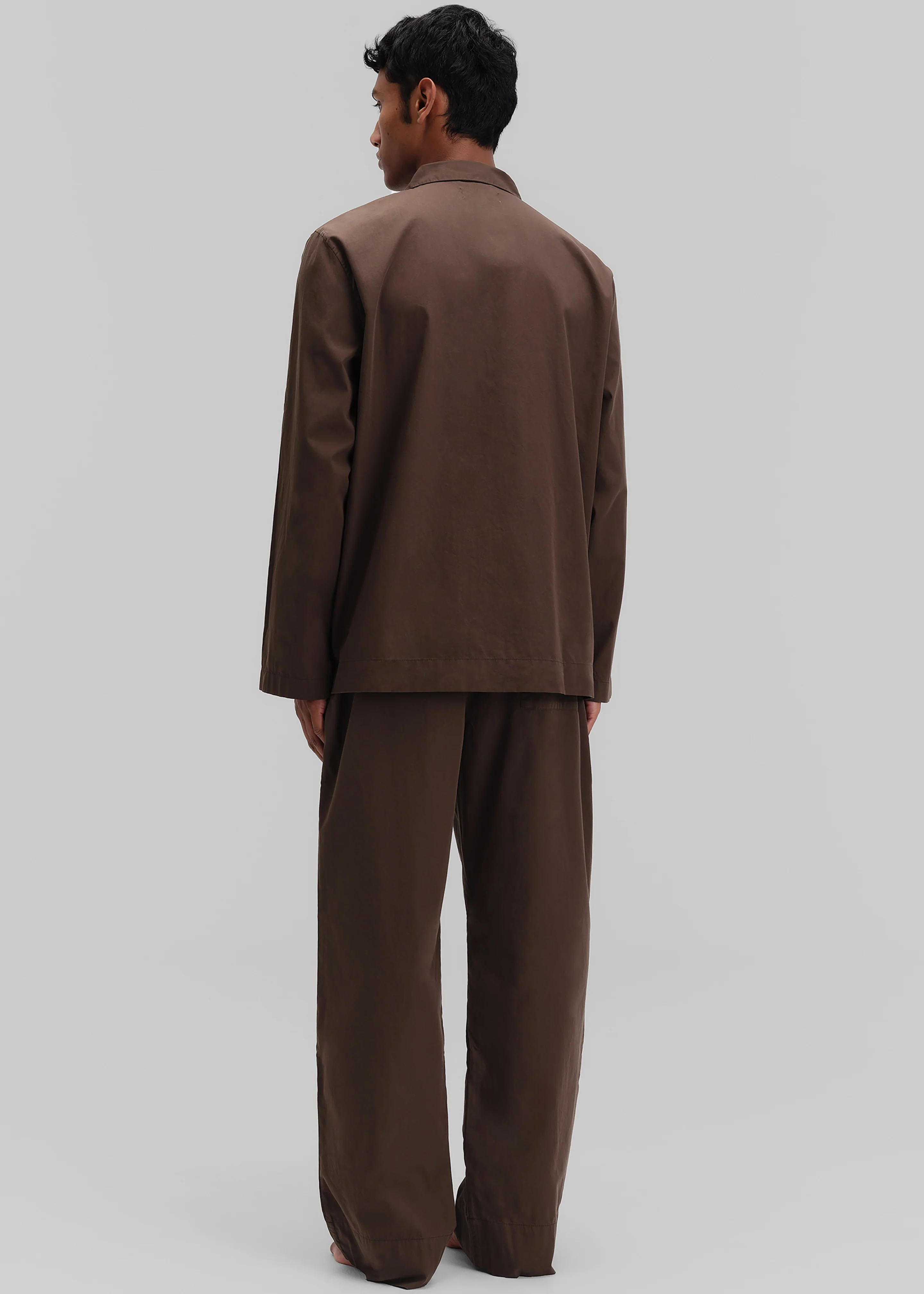 Tekla Poplin Pyjama Pants - Coffee - Image 9