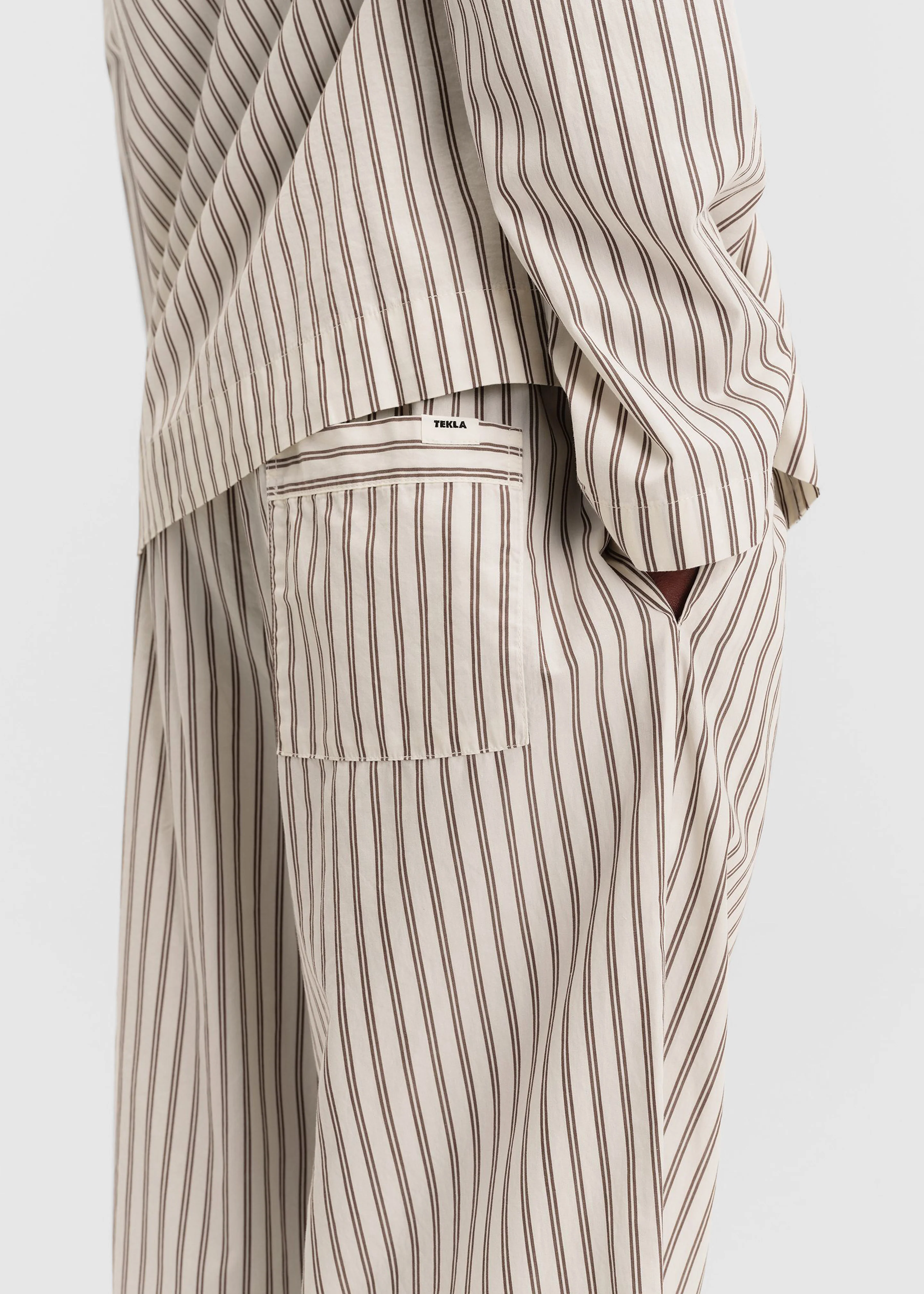 Tekla Poplin Pyjama Pants - Hopper Stripes - Image 3