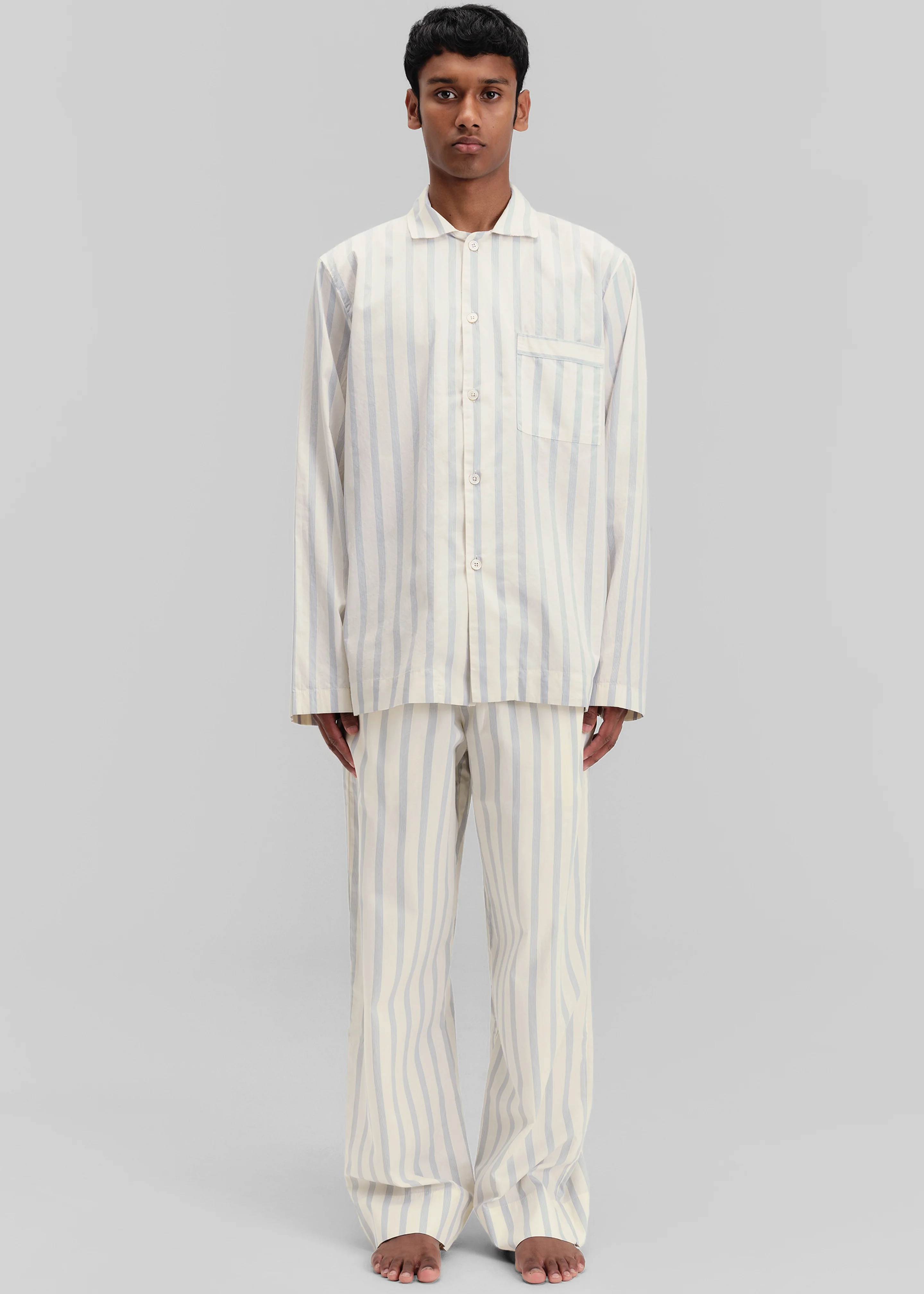 Tekla Poplin Pyjama Pants - Needle Stripes - Image 5