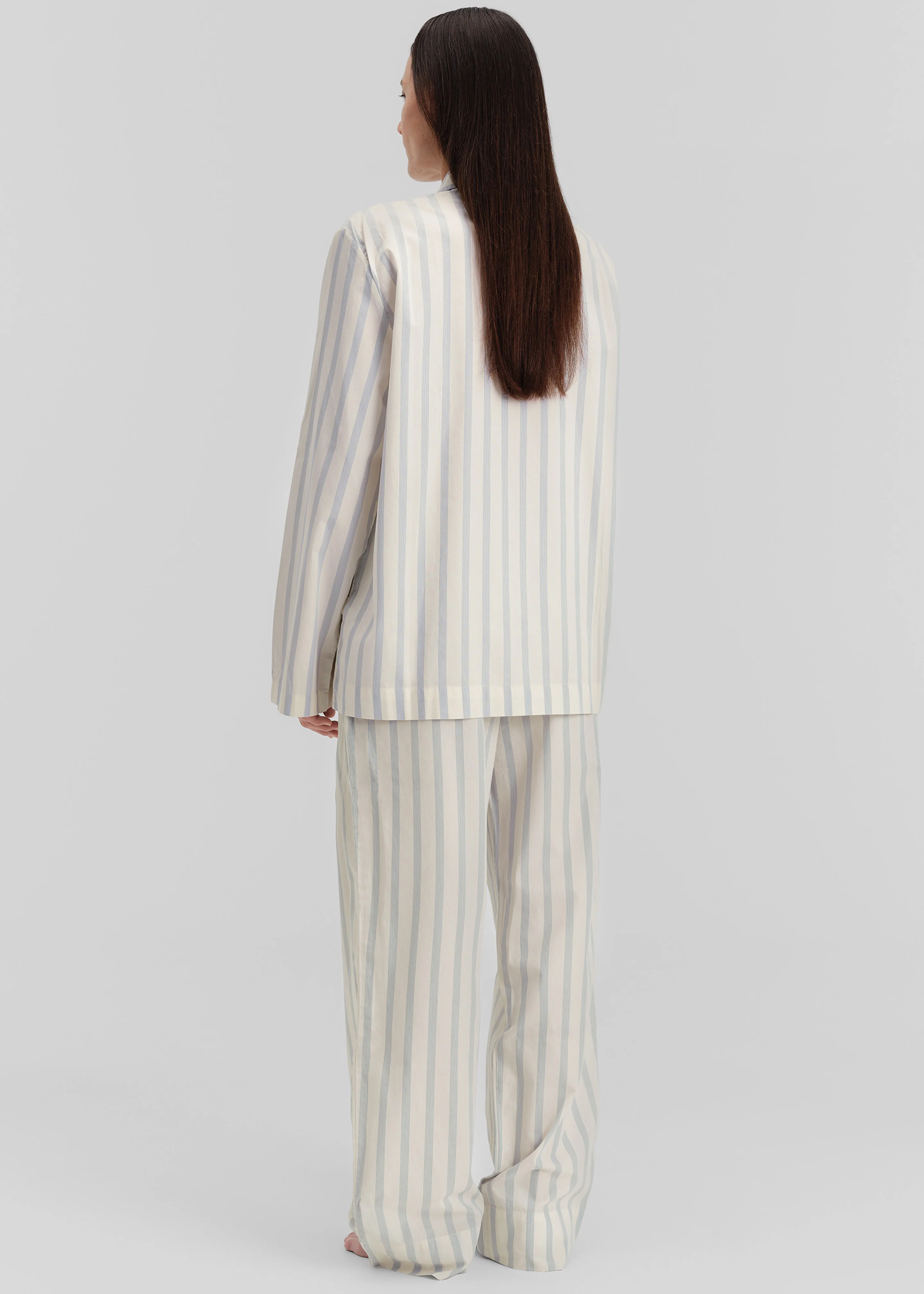 Tekla Poplin Pyjama Pants - Needle Stripes - Image 8