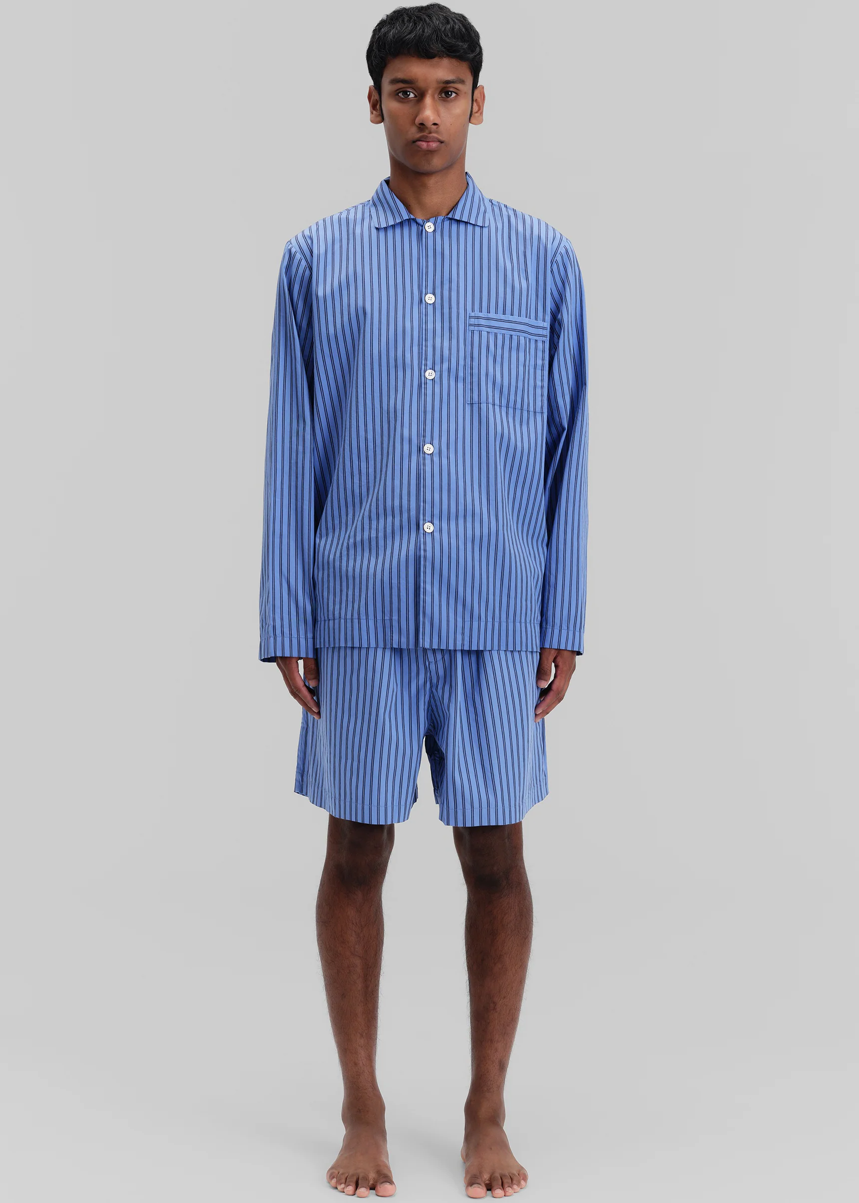 Tekla Poplin Pyjama Shorts - Boro Stripes - Image 5