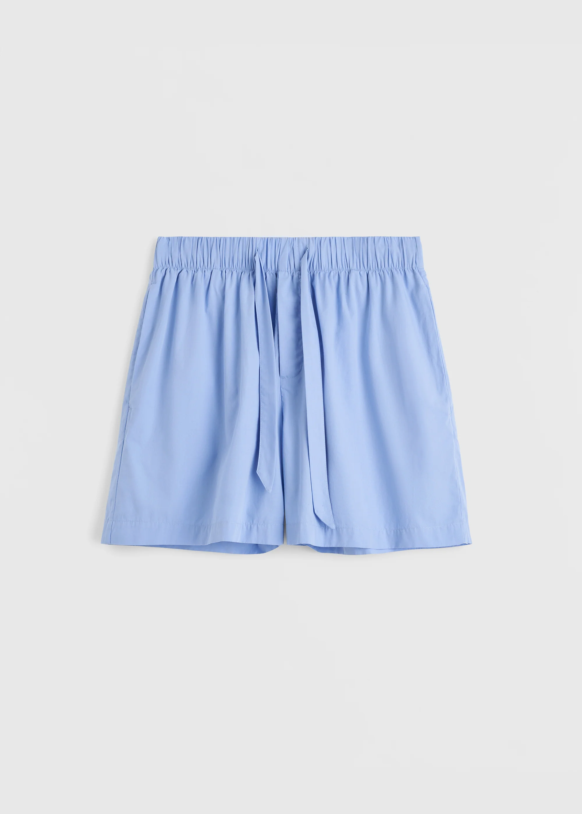 Tekla Poplin Pyjama Shorts - Cornflower Blue - Image 11