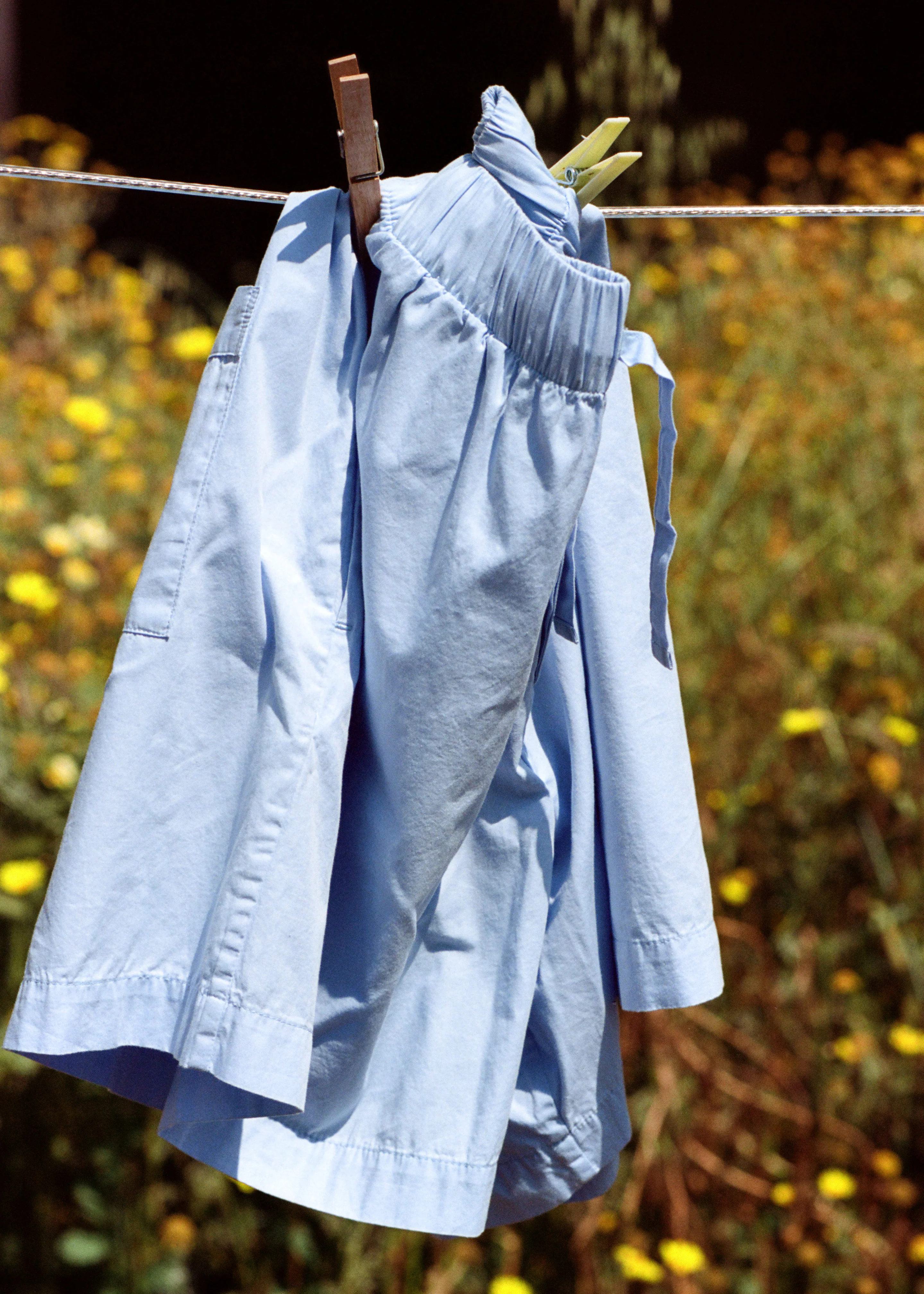 Tekla Poplin Pyjama Shorts - Cornflower Blue - Image 3