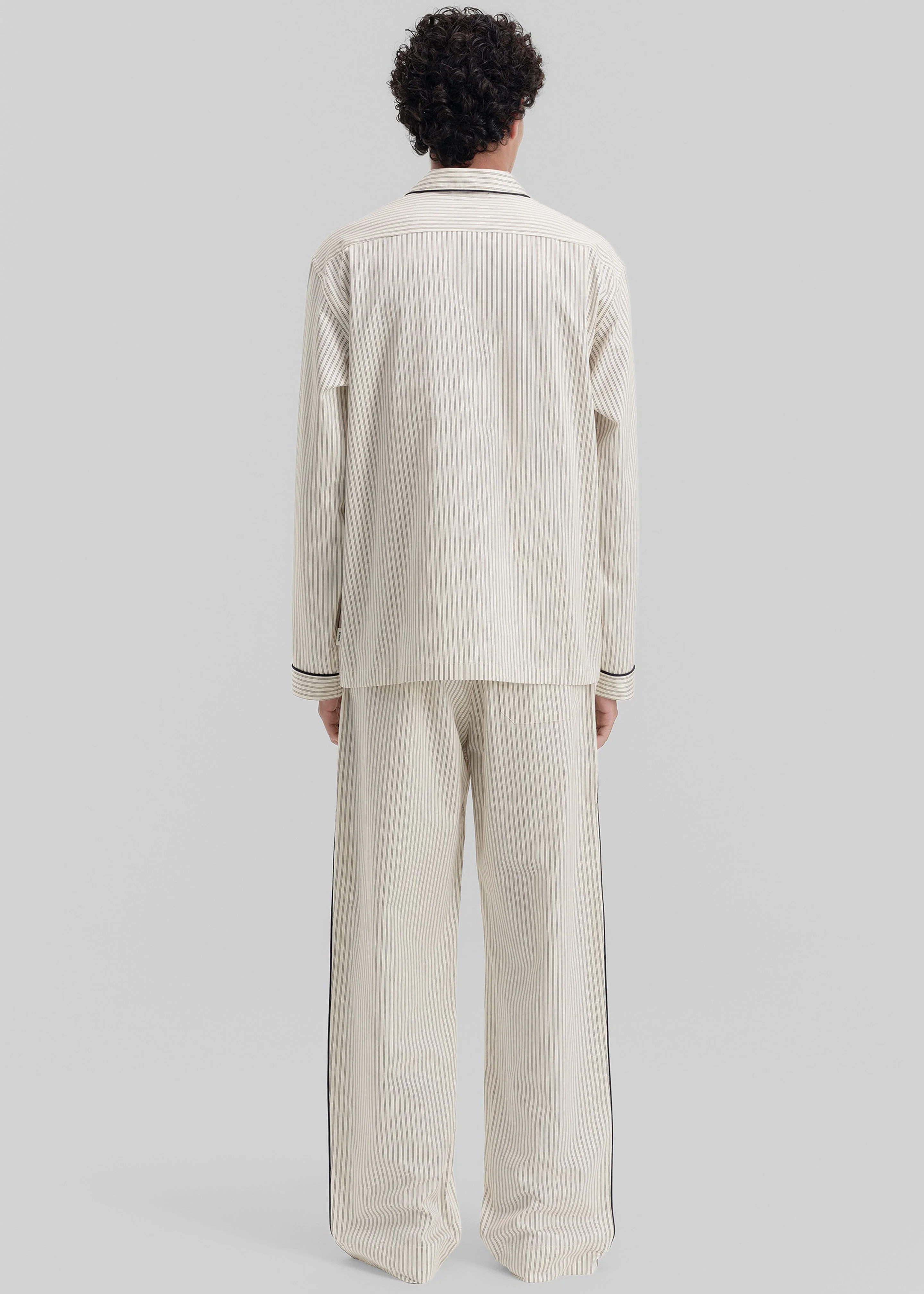 Tekla Sateen Pyjama Pants - Brown Pinstripe - Image 7