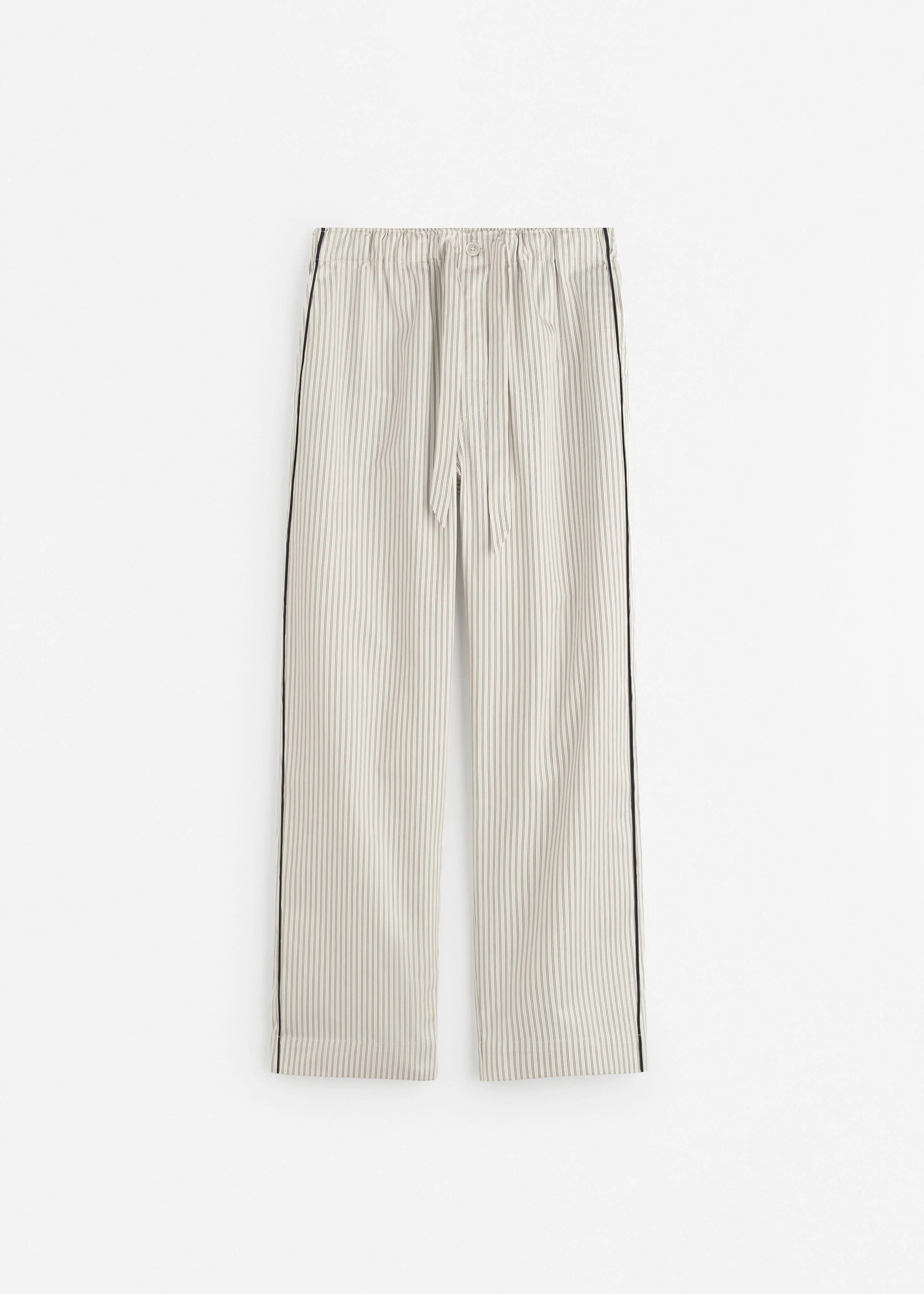 Tekla Sateen Pyjama Pants - Brown Pinstripe - Image 8