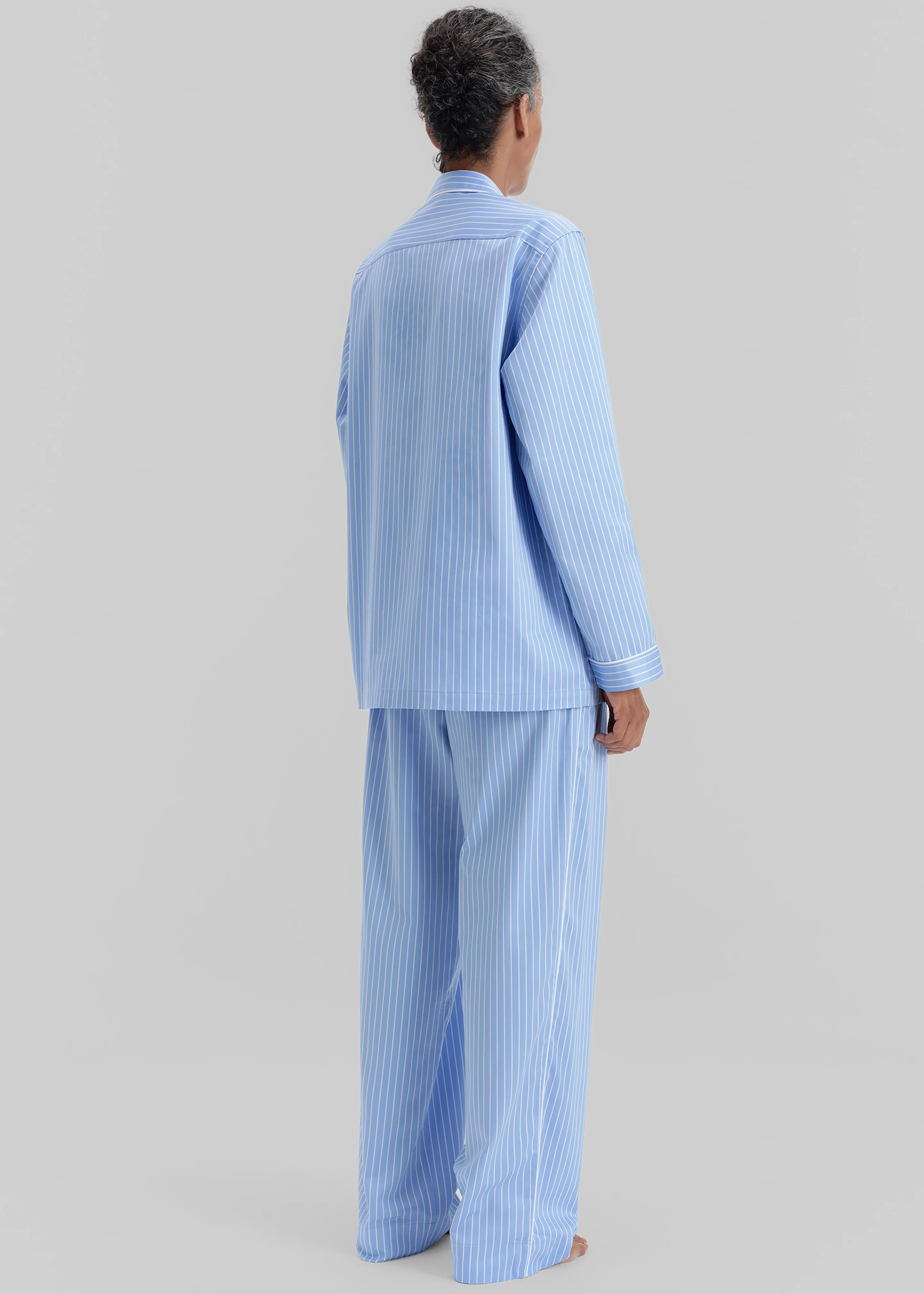 Tekla Sateen Pyjama Pants - Polo Stripes - Image 6