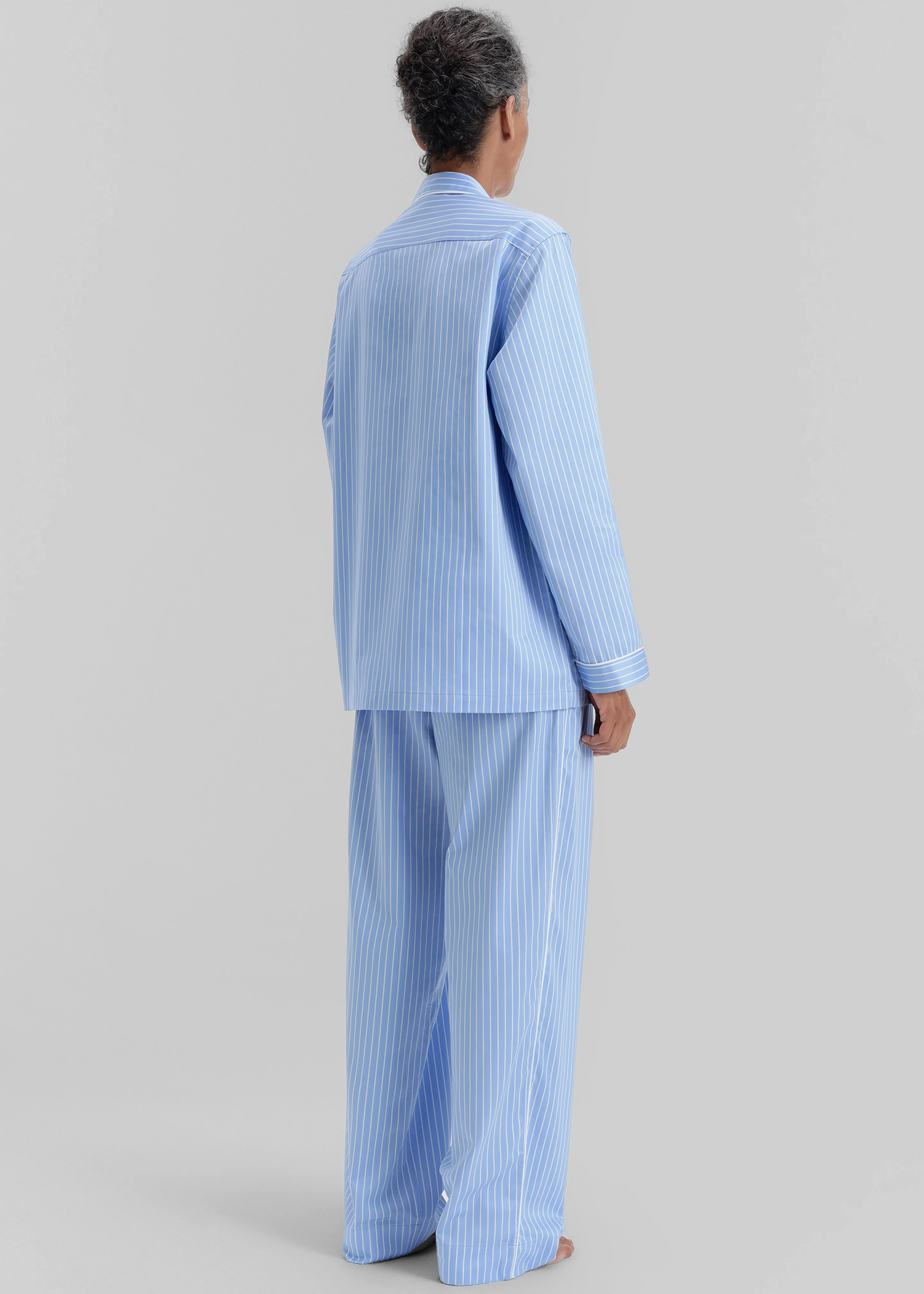 Tekla Sateen Pyjama Shirt - Polo Stripes - Image 6