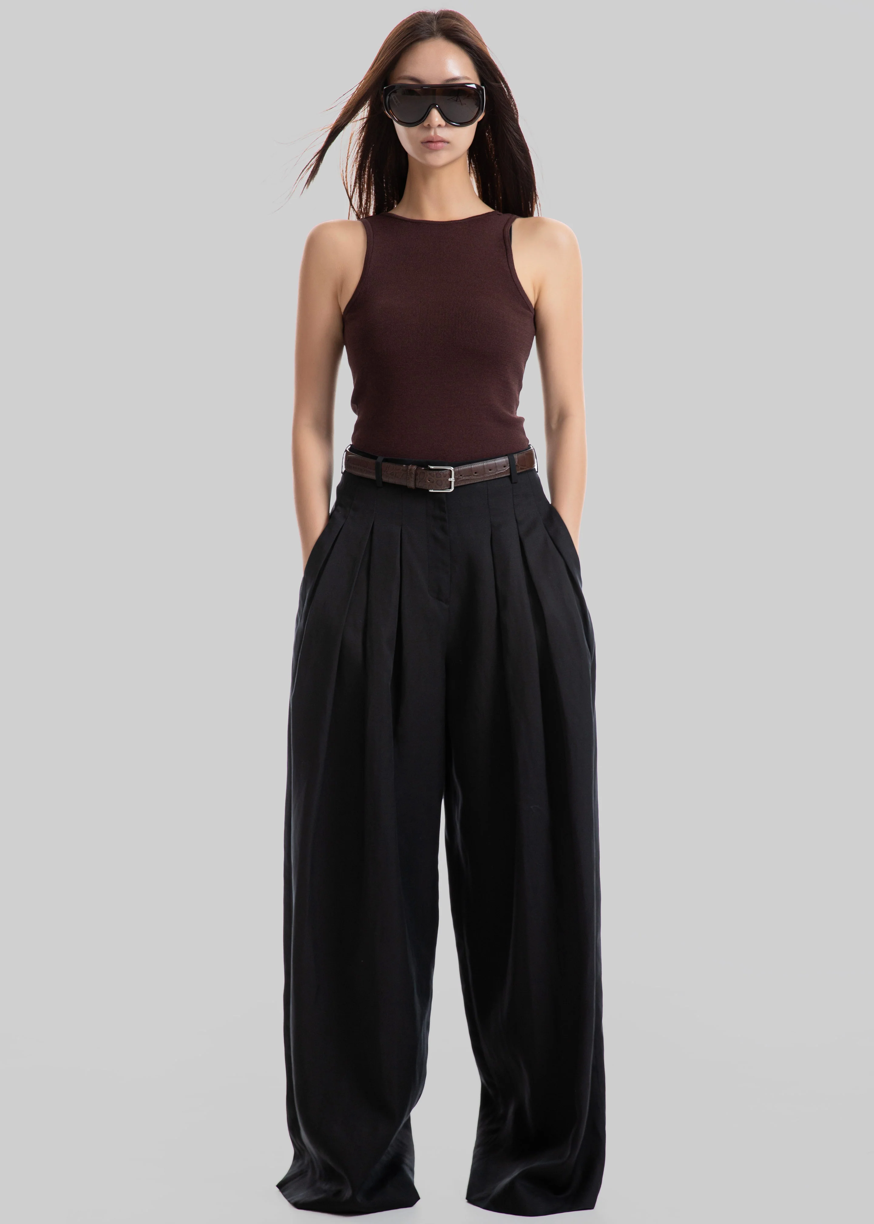 Temse Backless Knit Top - Burgundy