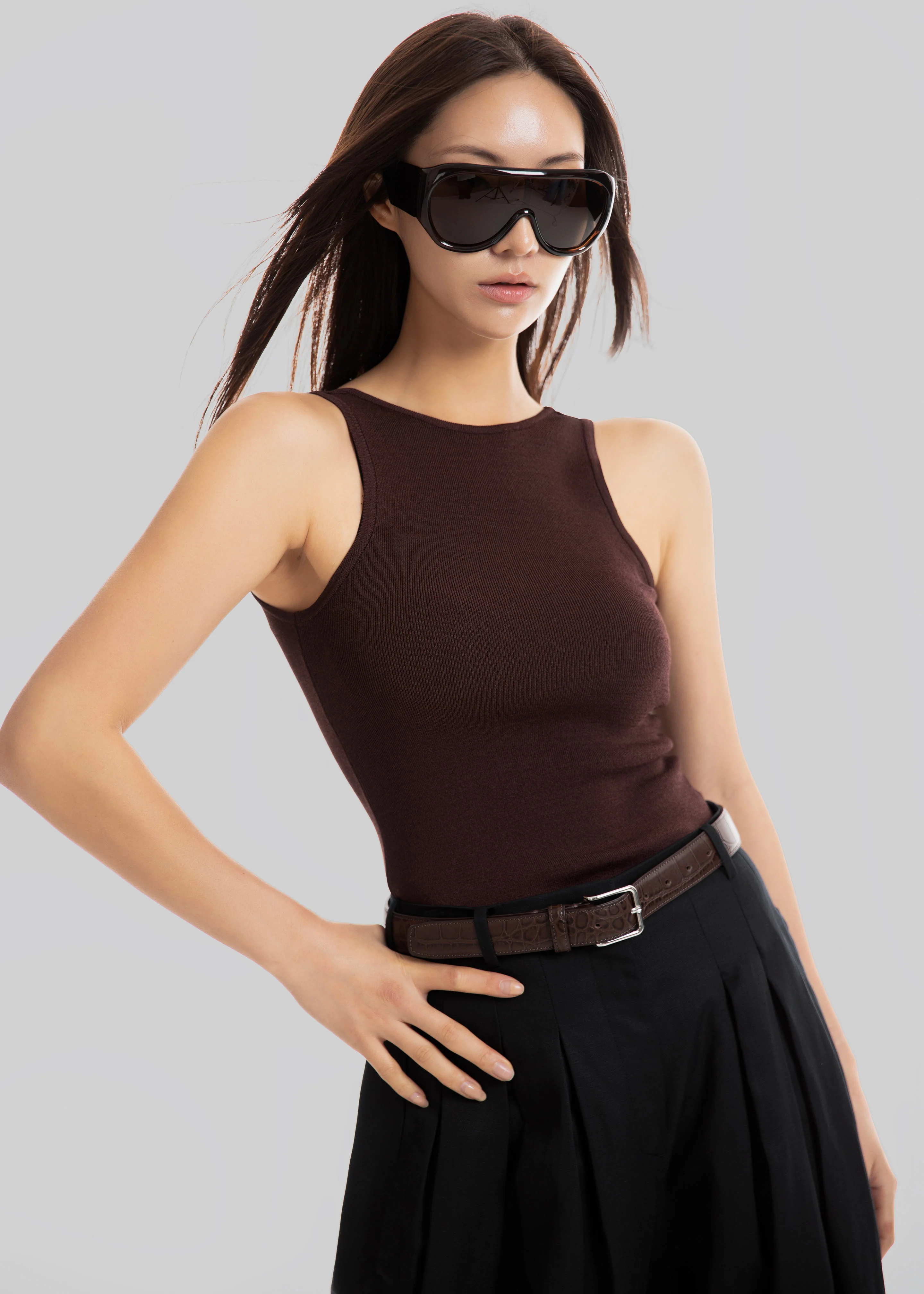 Temse Backless Knit Top - Burgundy - Image 4