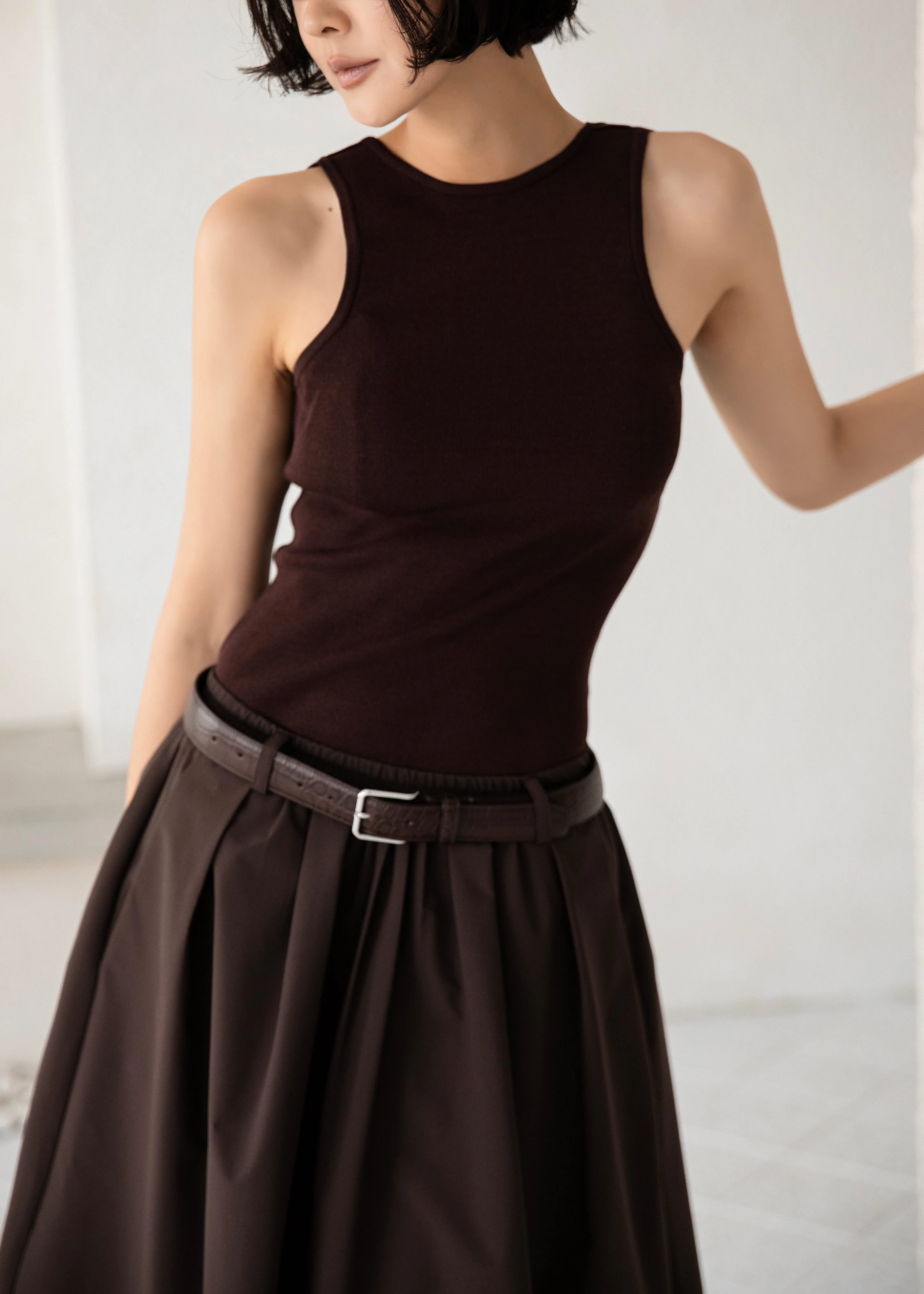 Temse Backless Knit Top - Burgundy - Image 5
