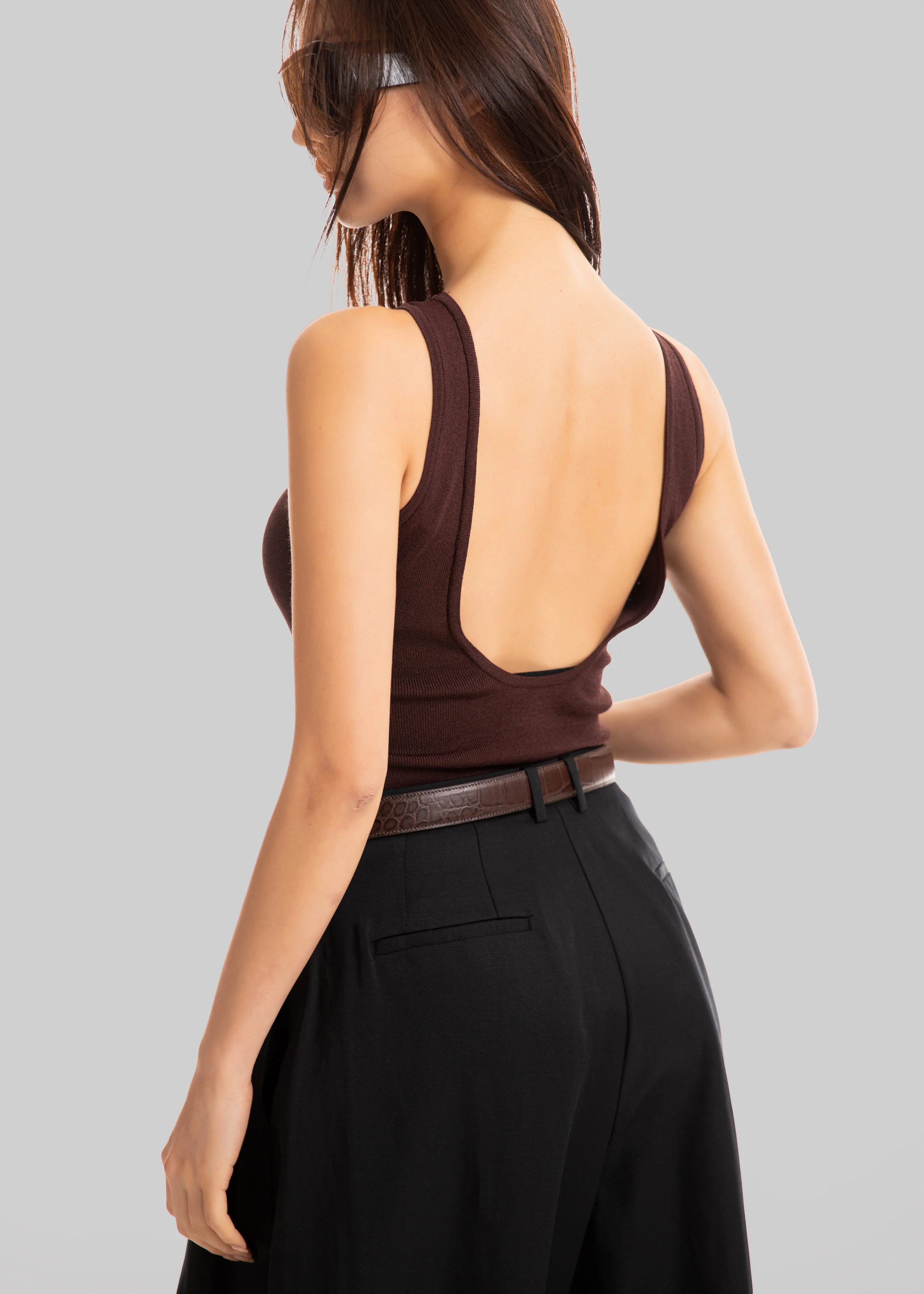 Temse Backless Knit Top - Burgundy - Image 6