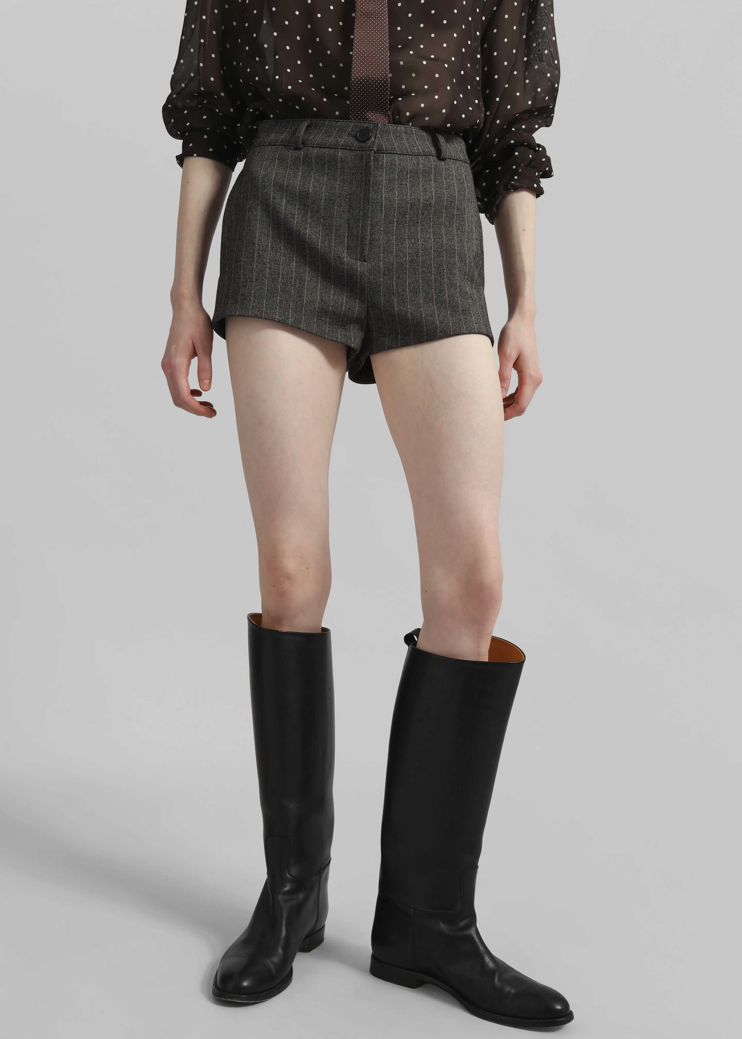 Tenby Striped Hot Pants - Brown Melange - Image 4