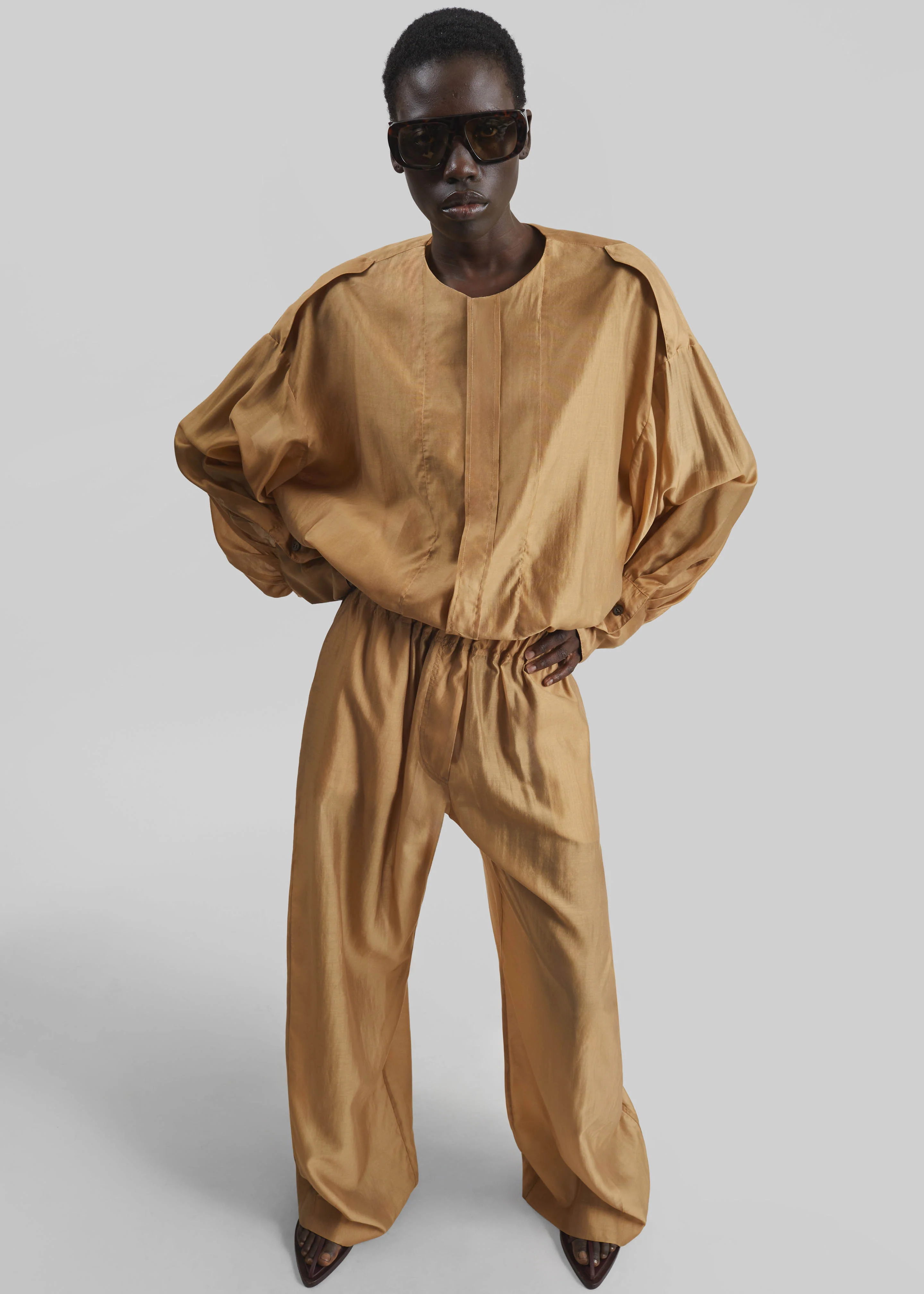 TheLatest Dora Light Muslin Trousers - Nude - Image 4