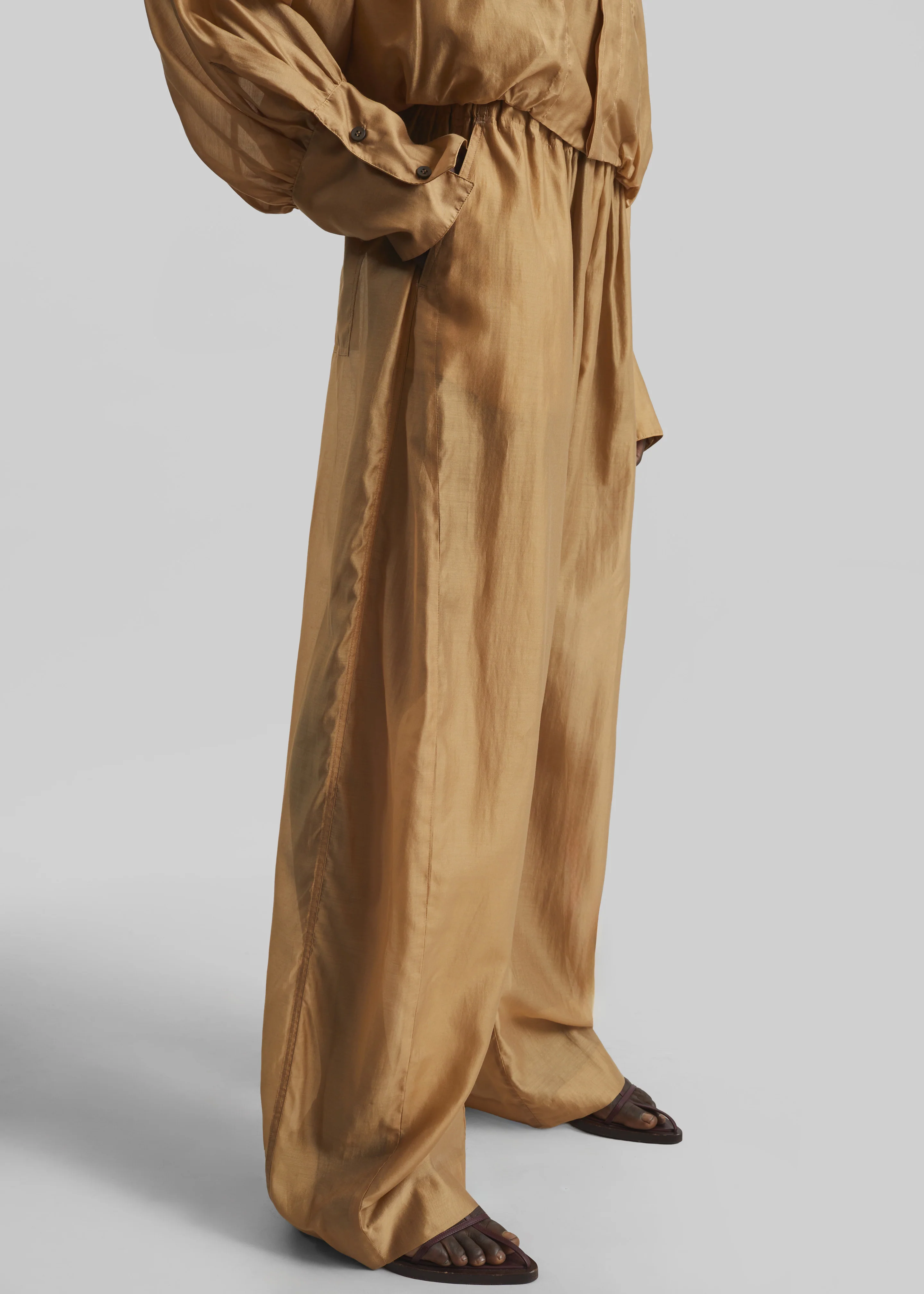 TheLatest Dora Light Muslin Trousers - Nude - Image 6