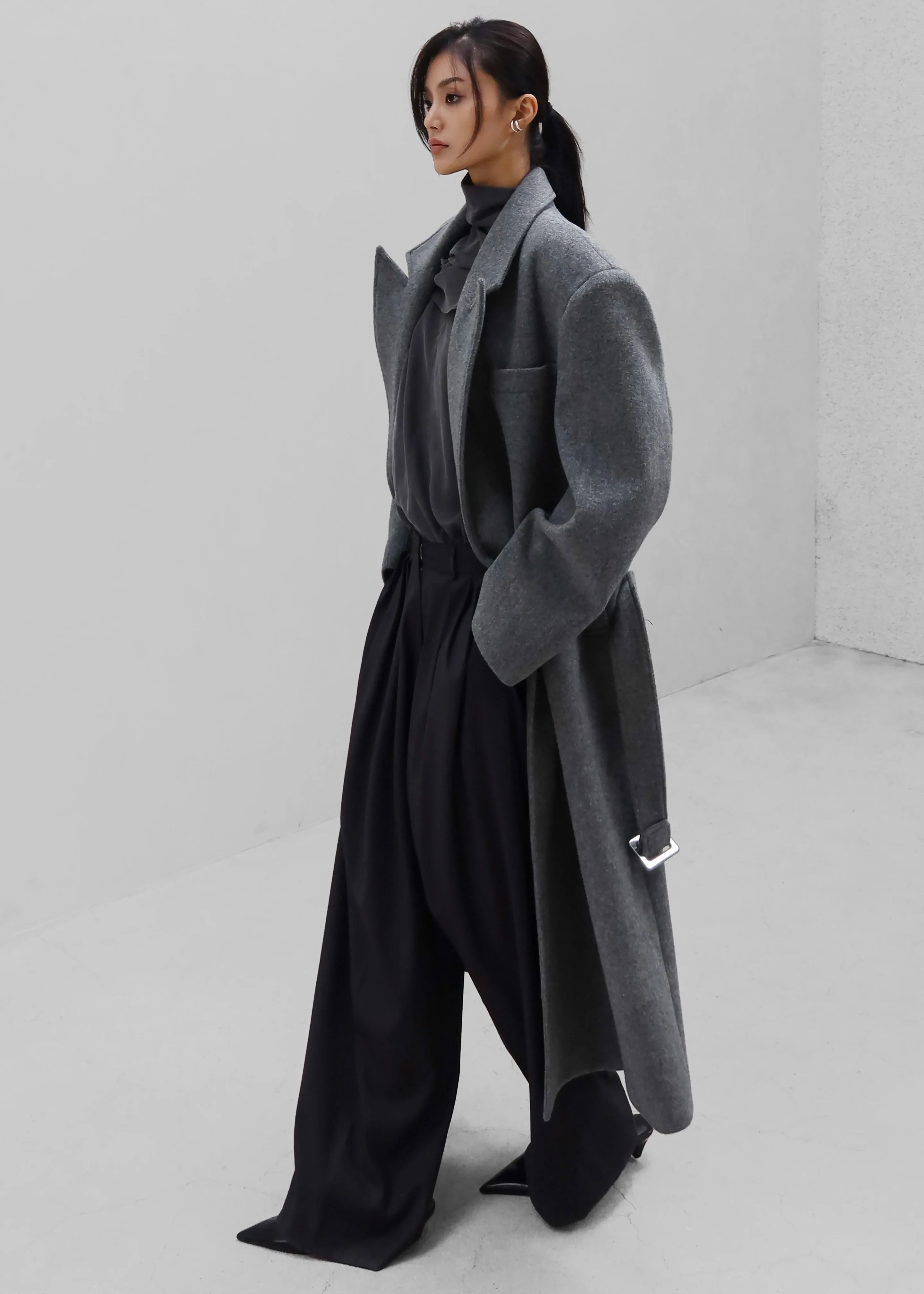 Ticino Wool Coat - Grey - Image 7