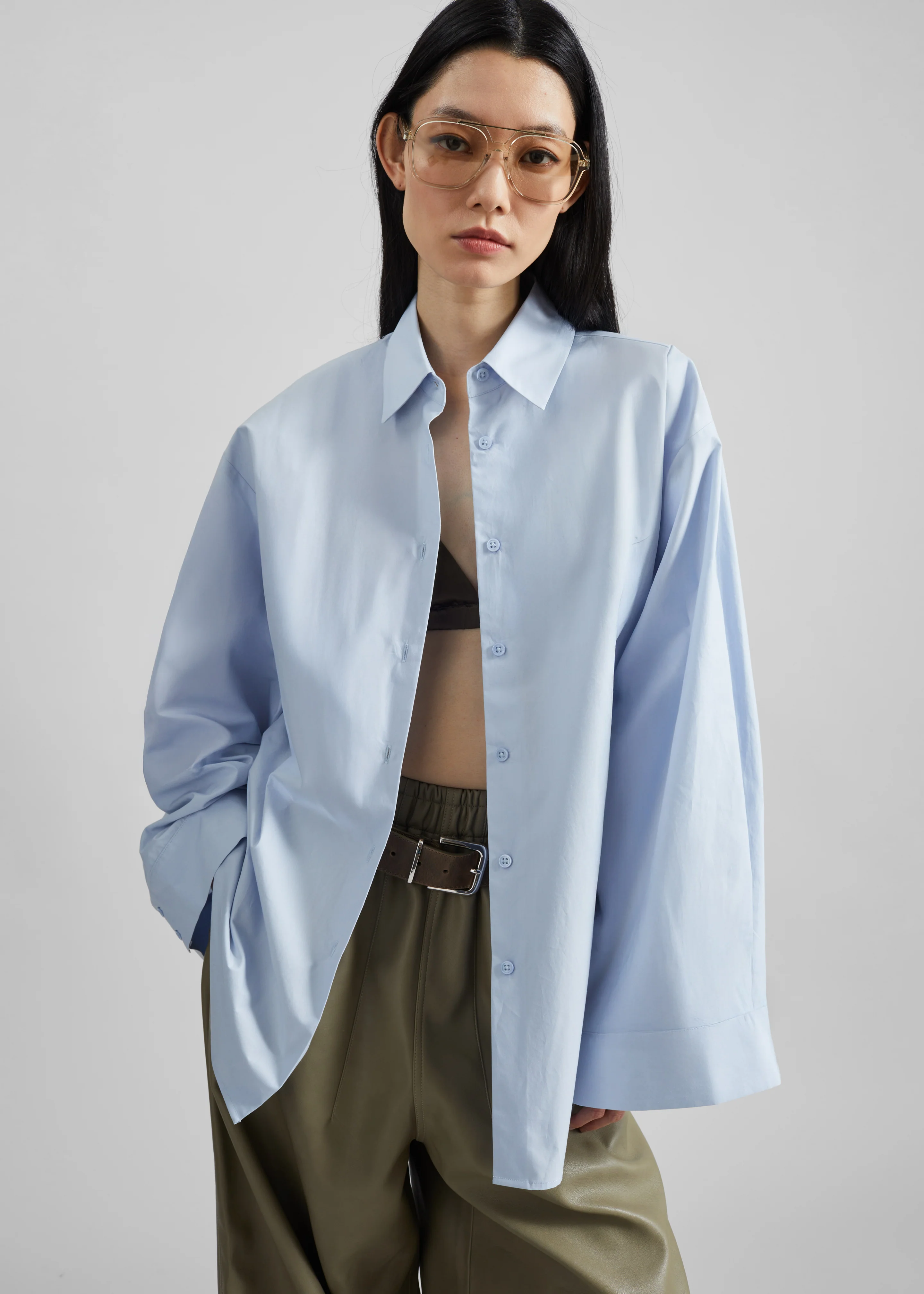 Tila Wide Sleeve Shirt - Light Blue - Image 2